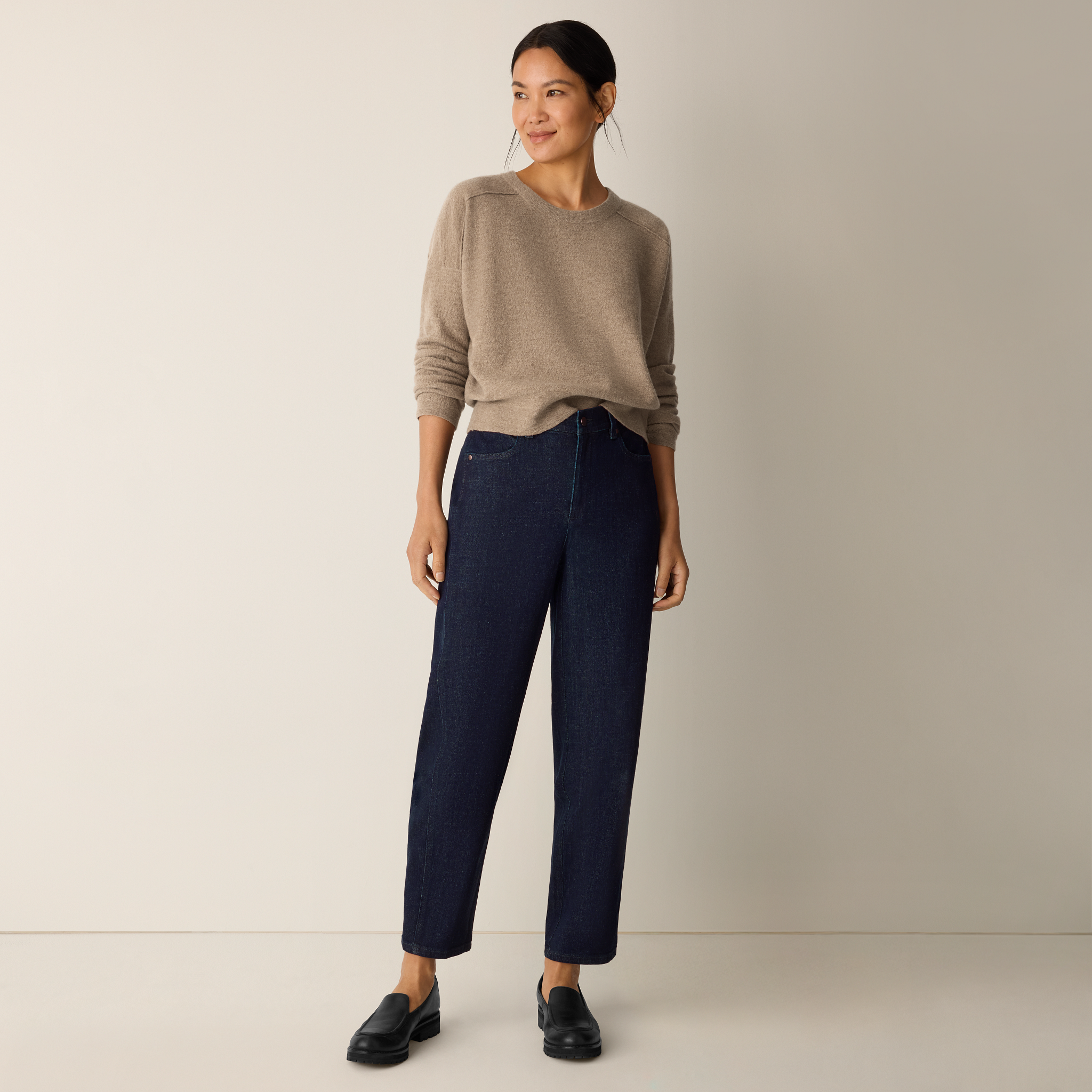 Cotton Stretch Denim Lantern Jean