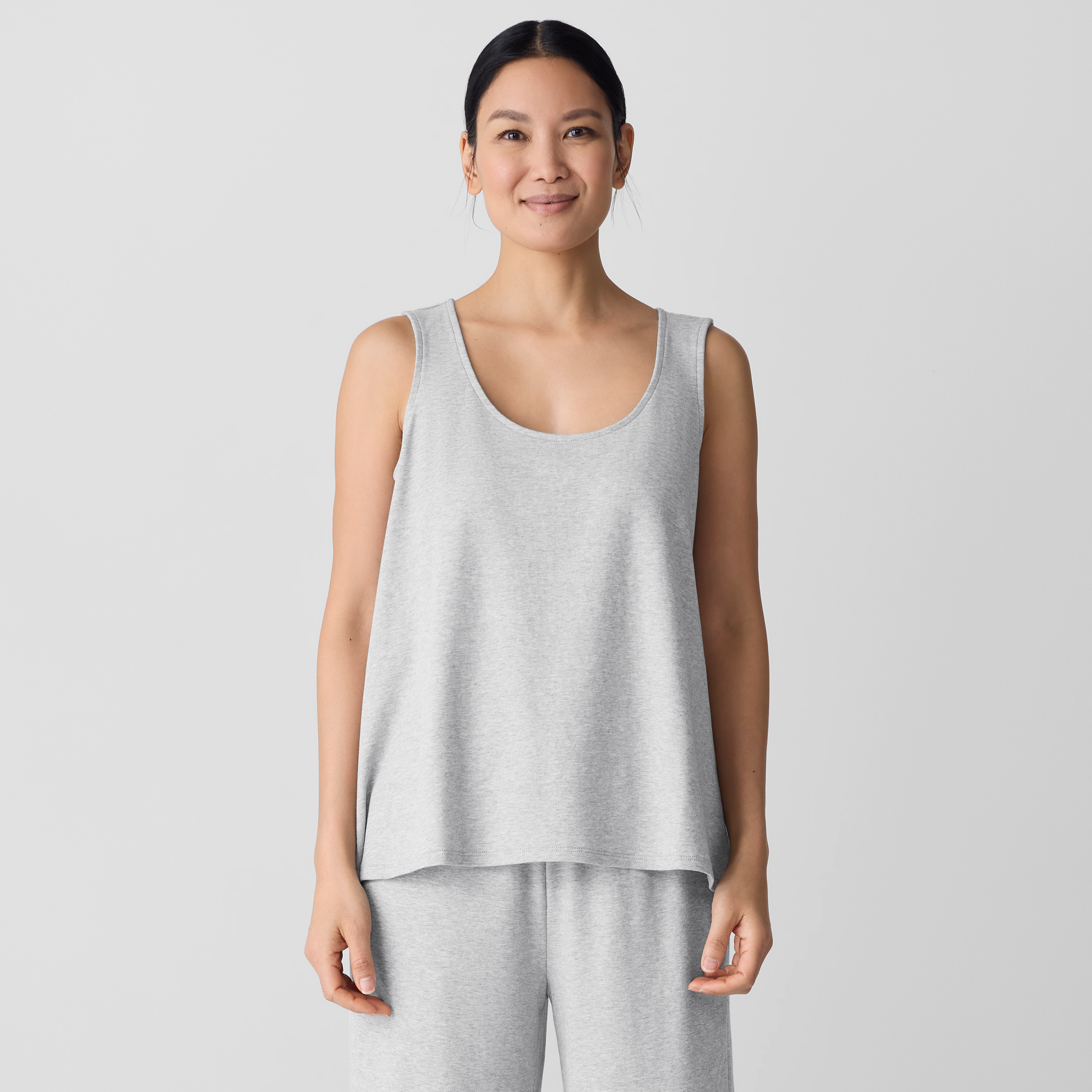 Mélange Organic Cotton Interlock U-Neck Sleep Tank