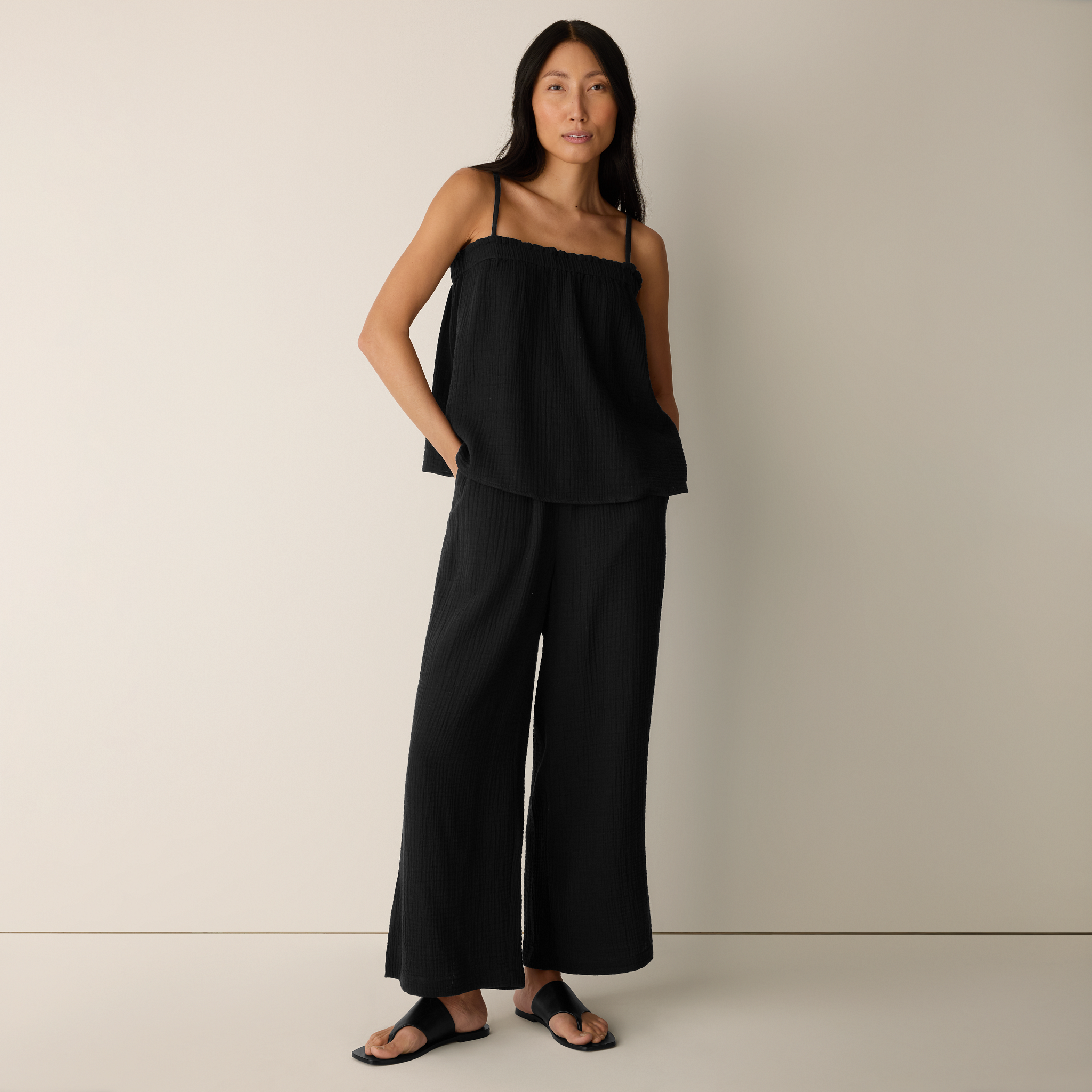 Organic Cotton Lofty Gauze Wide-Leg Pant from EILEEN FISHER - $178