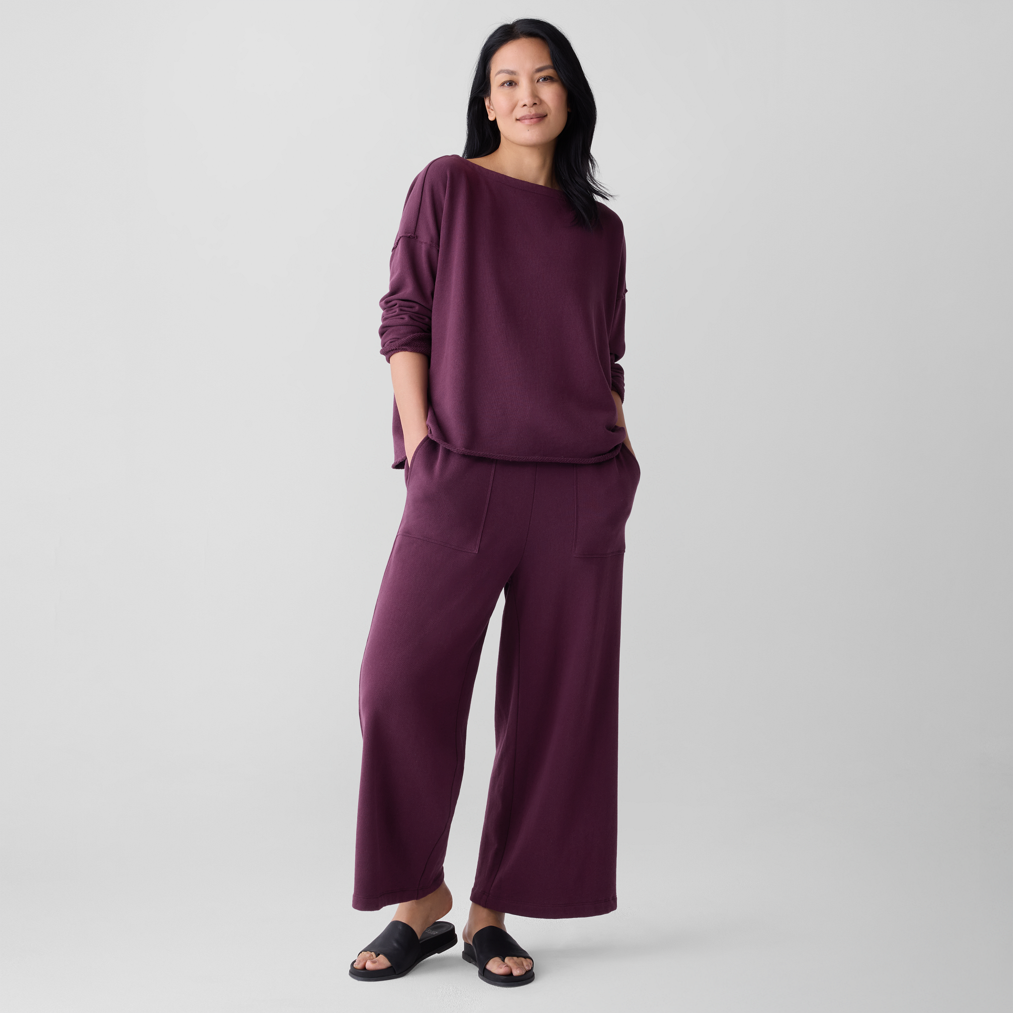 Lightweight Organic Cotton Terry Box-Top | EILEEN FISHER