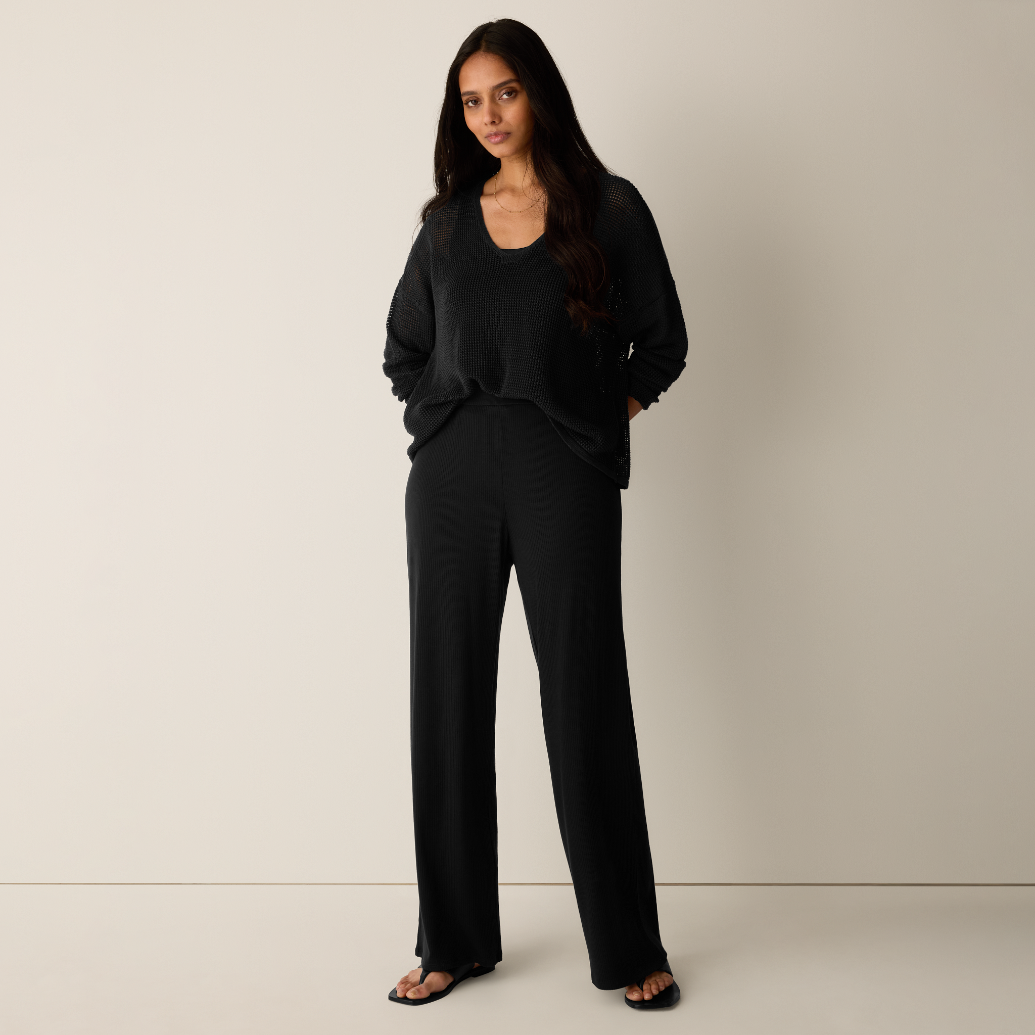 Ribbed Knit Wide-Leg Pant from EILEEN FISHER - $178