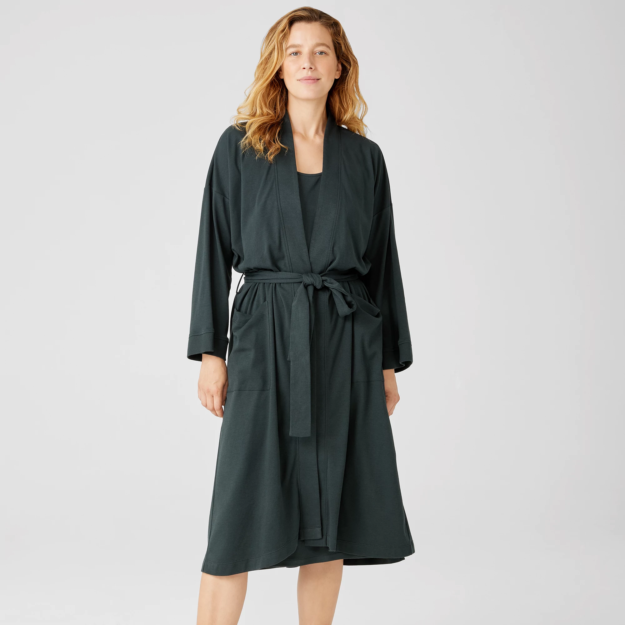 Organic Cotton Interlock Sleep Robe EILEEN FISHER