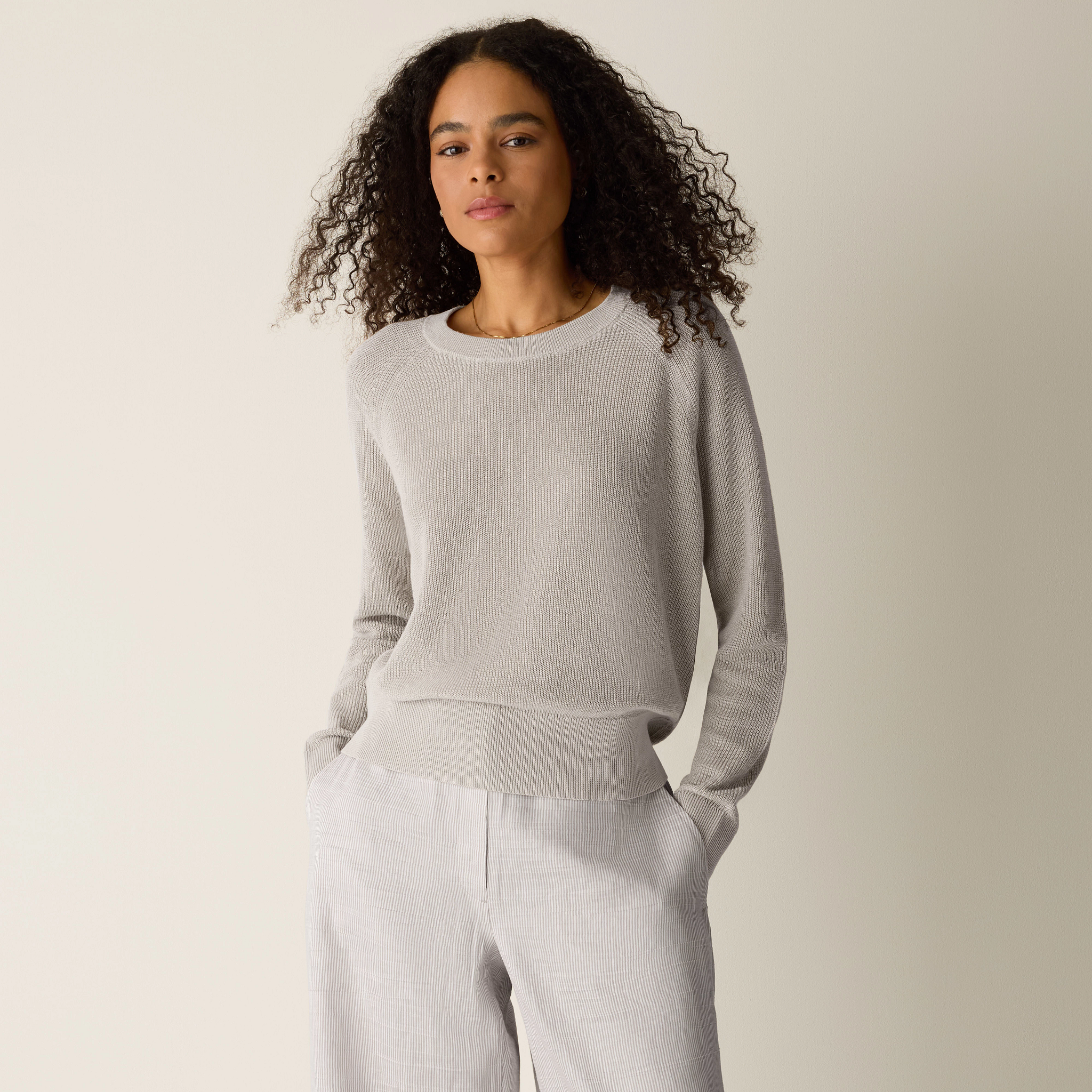 Organic Linen Cotton Wedge Sweater from EILEEN FISHER - $248