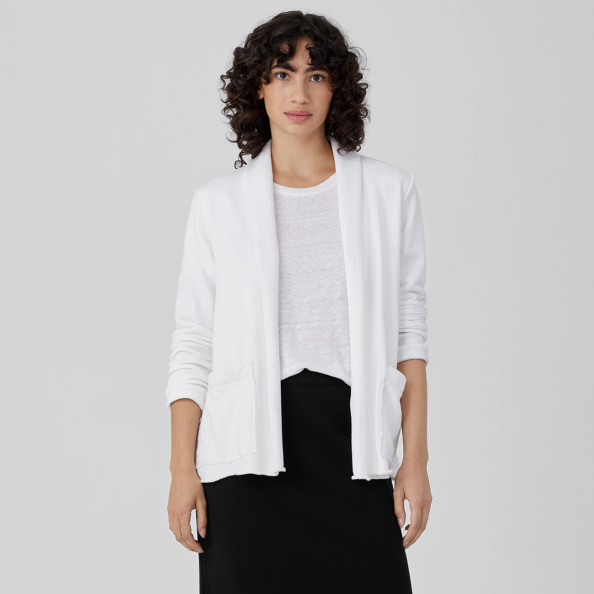 eileen fisher shawl collar