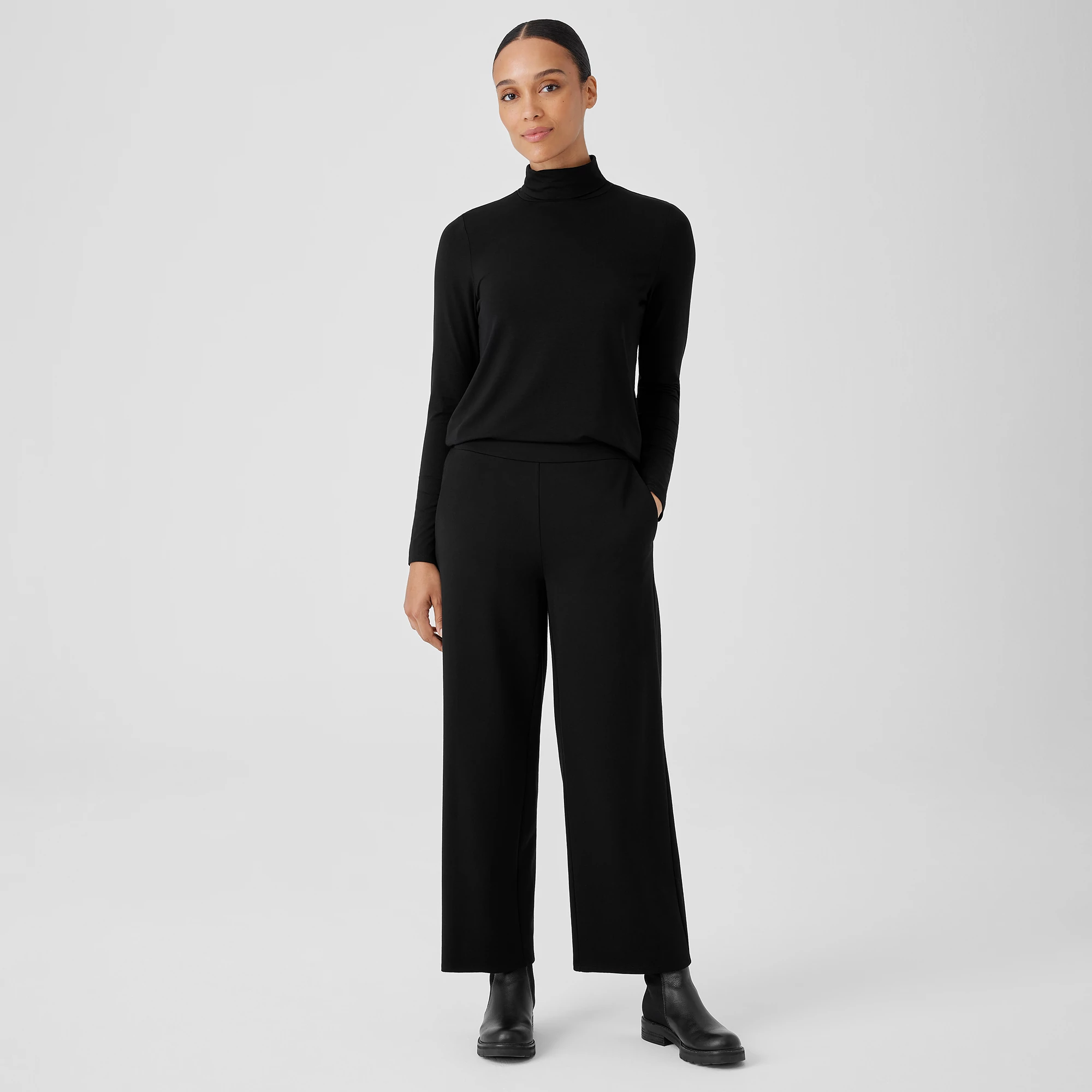 Washable Flex Ponte Wide-Leg Pant | EILEEN FISHER