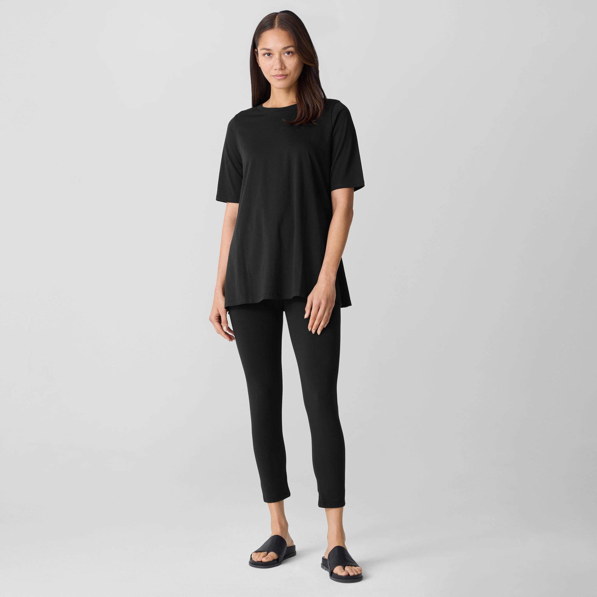 Lightweight Cotton Stretch Jersey Leggings from EILEEN FISHER - $71.20