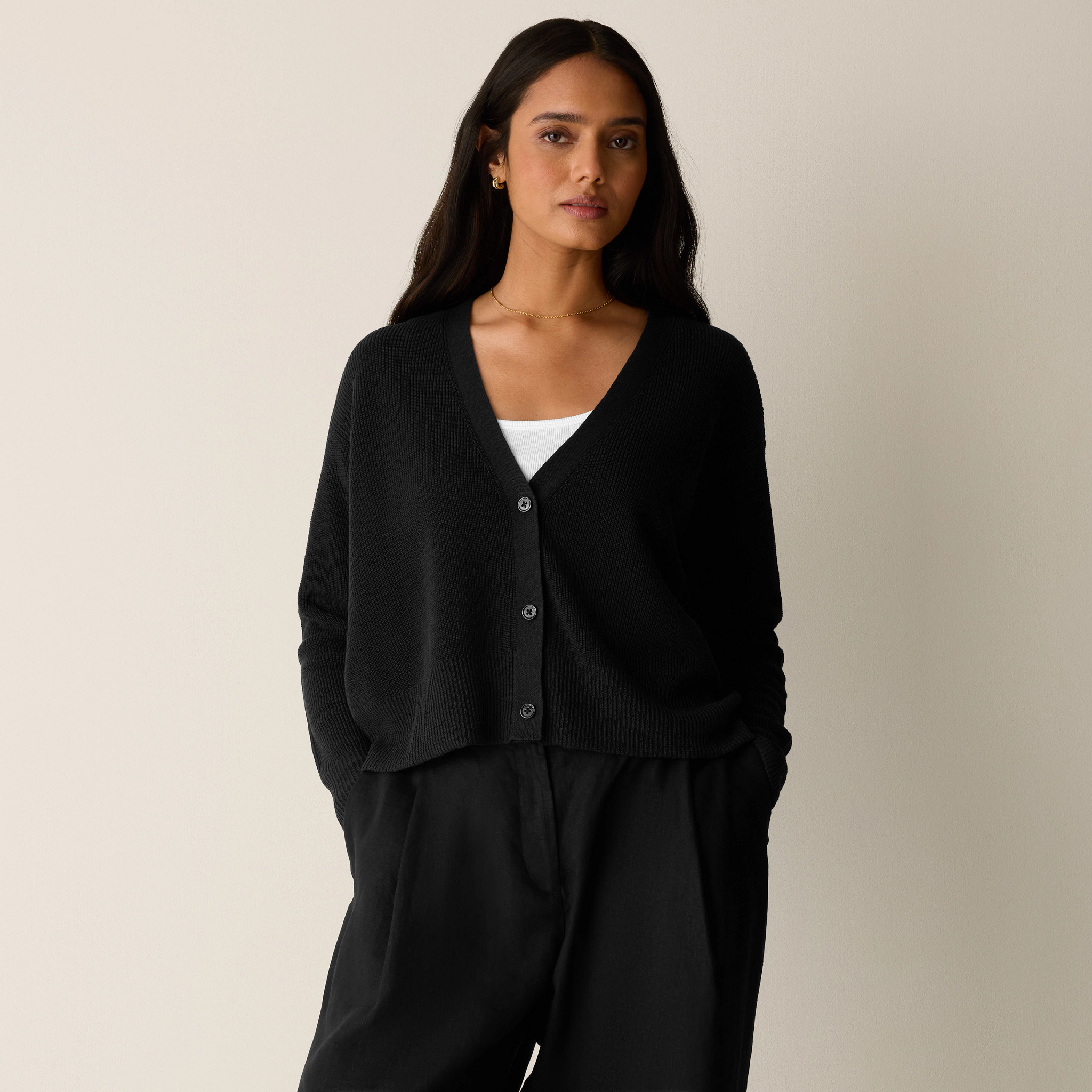 Organic Linen Cotton Slouchy Cardigan from EILEEN FISHER - $268