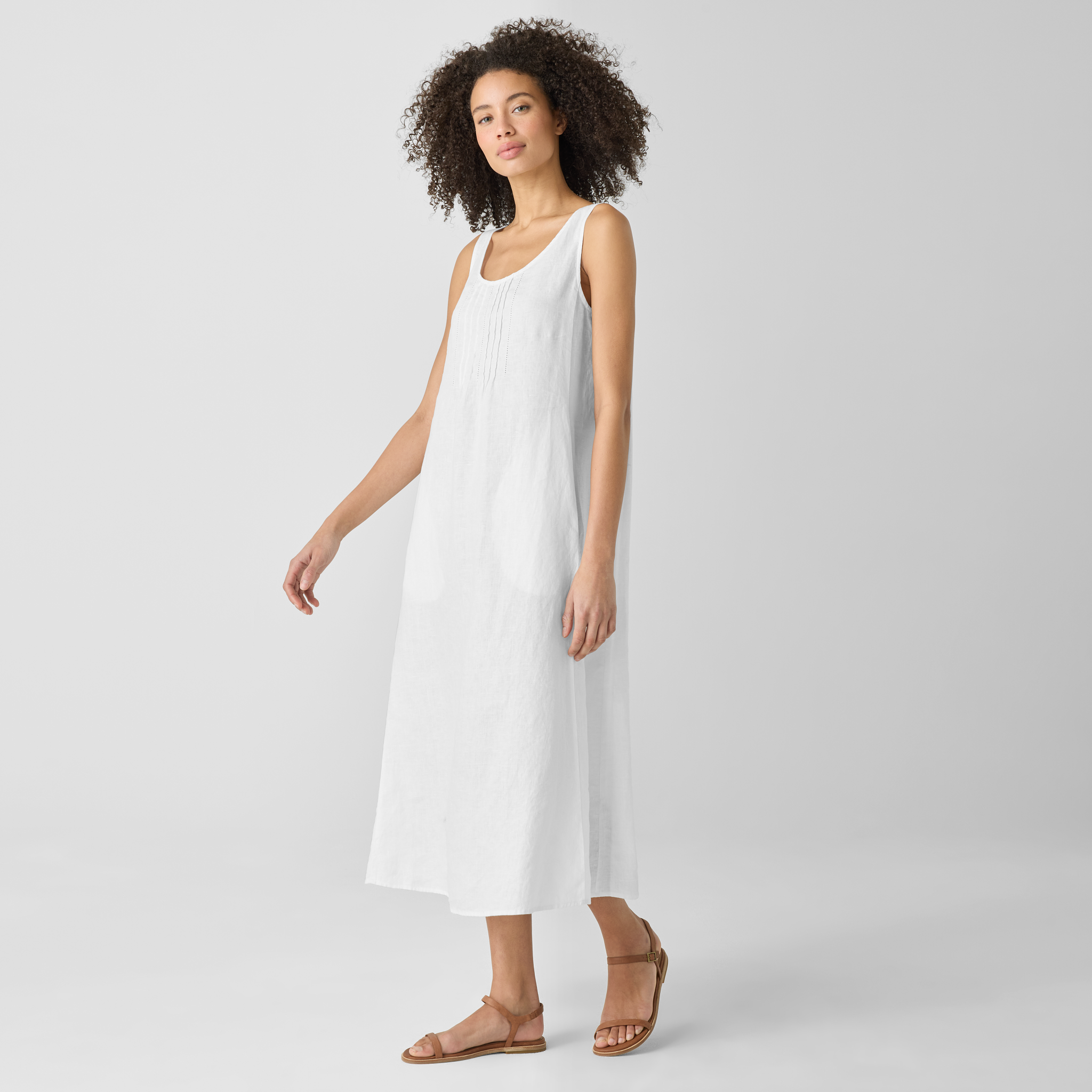 Organic Linen Scoop Neck Dress from EILEEN FISHER - $175.20