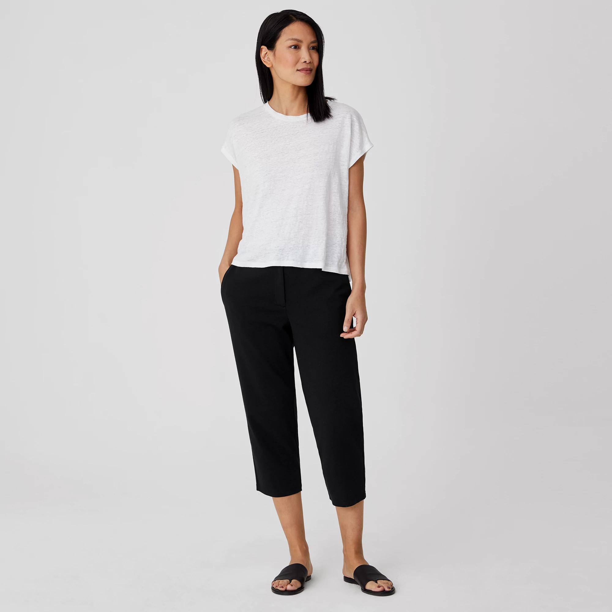 【新品】CARORIE LIGHT PONTE TAPERED PANTS[L] Washable Flex Ponte Lantern Pant | EILEEN FISHER