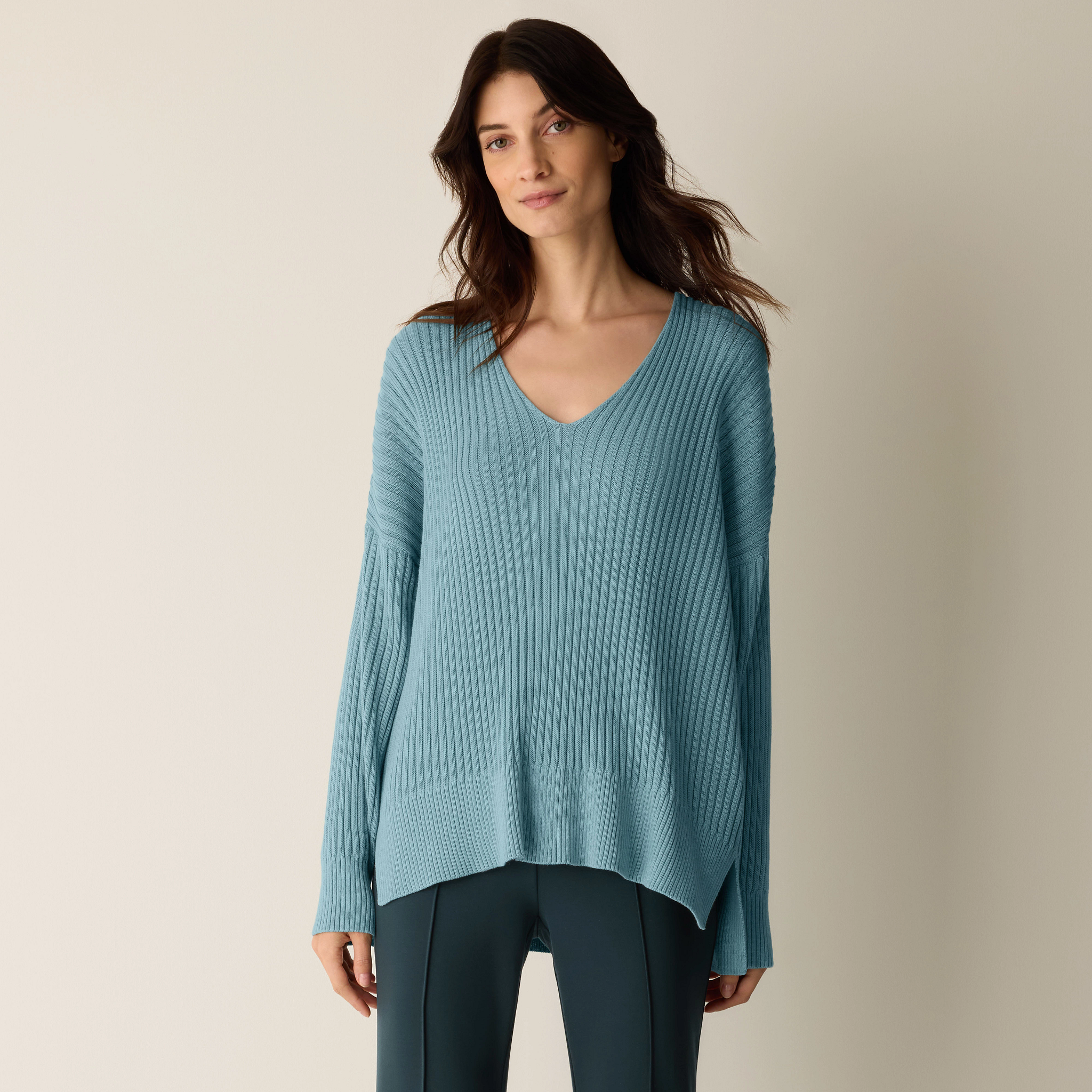 Peruvian Cotton Blend V-Neck Top