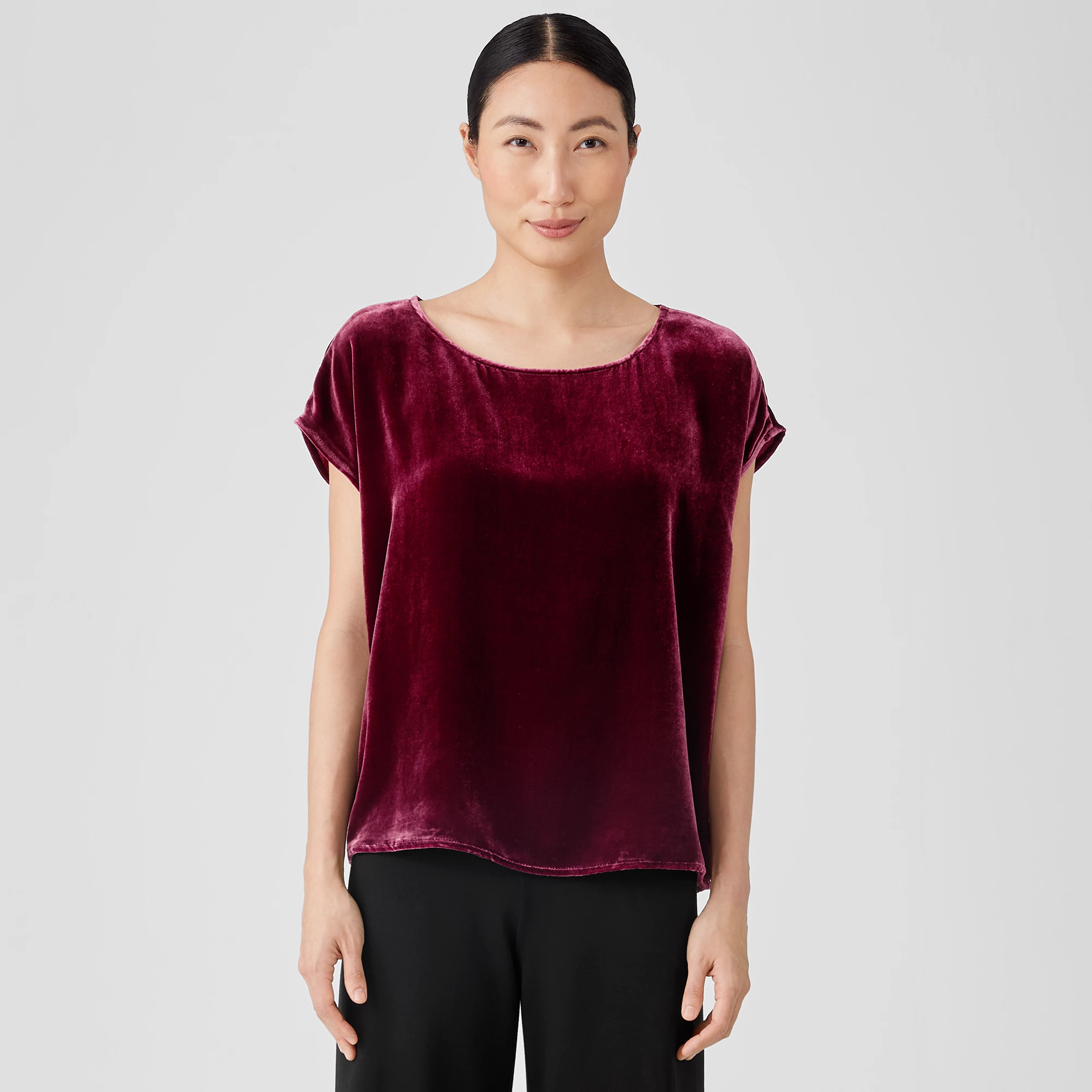 (取寄) アイリーン フィッシャー レディース V-ネック スクエア ティー Eileen Fisher women V-Neck Square Tee Wisteria F1VL2-T5870M-604.png