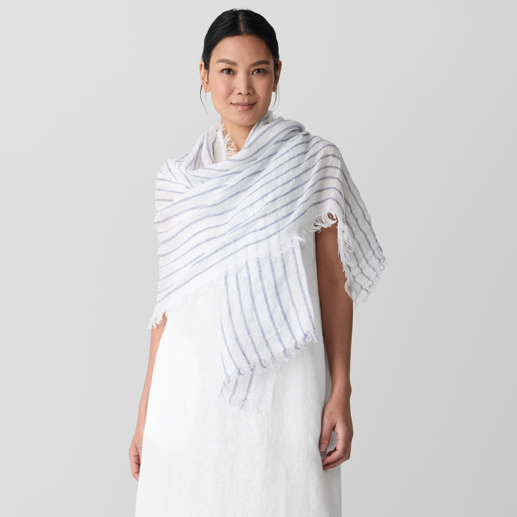 【関税&送料込】Paul Smith Swirl Linen Scarf Women's Linen-Blend 'Swirl' Scarf