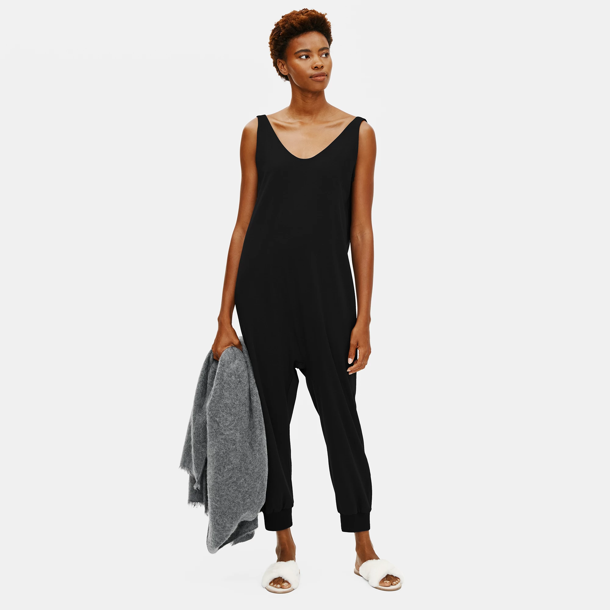 Organic Cotton Interlock Sleep Jumpsuit EILEEN FISHER