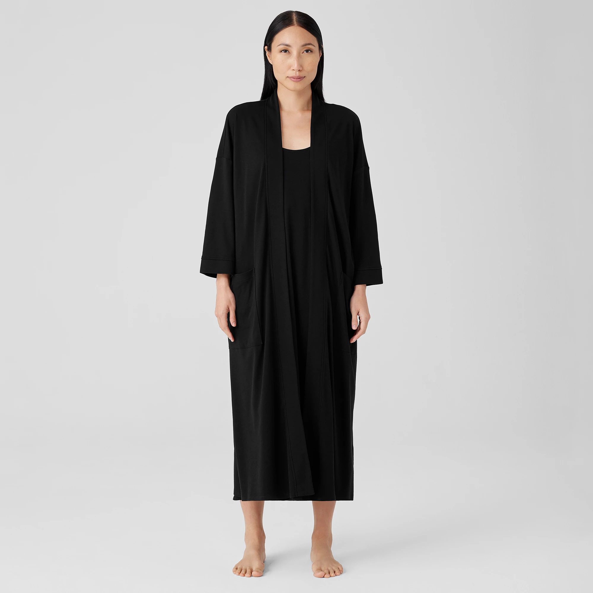 Organic Cotton Interlock Sleep Robe EILEEN FISHER