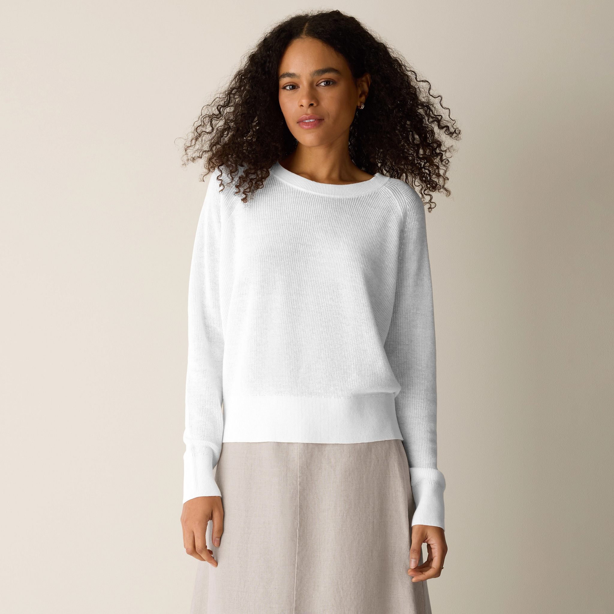 Organic Linen Cotton Wedge Sweater