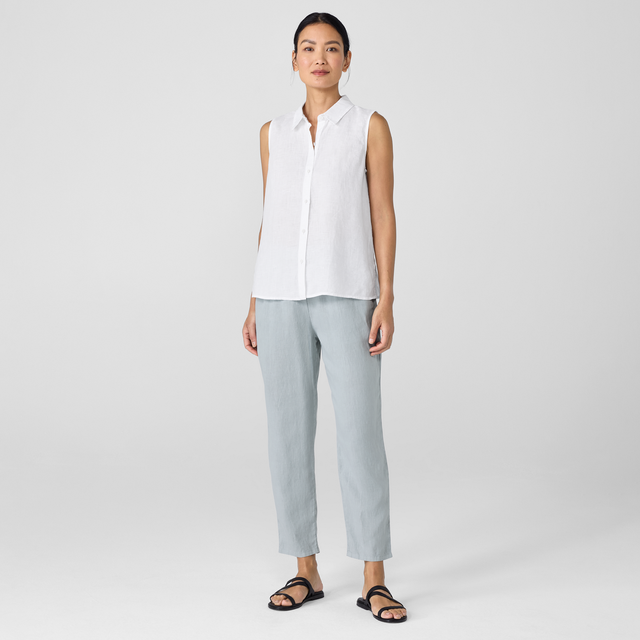 Organic Handkerchief Linen Sleeveless Shirt from EILEEN FISHER - $87.20
