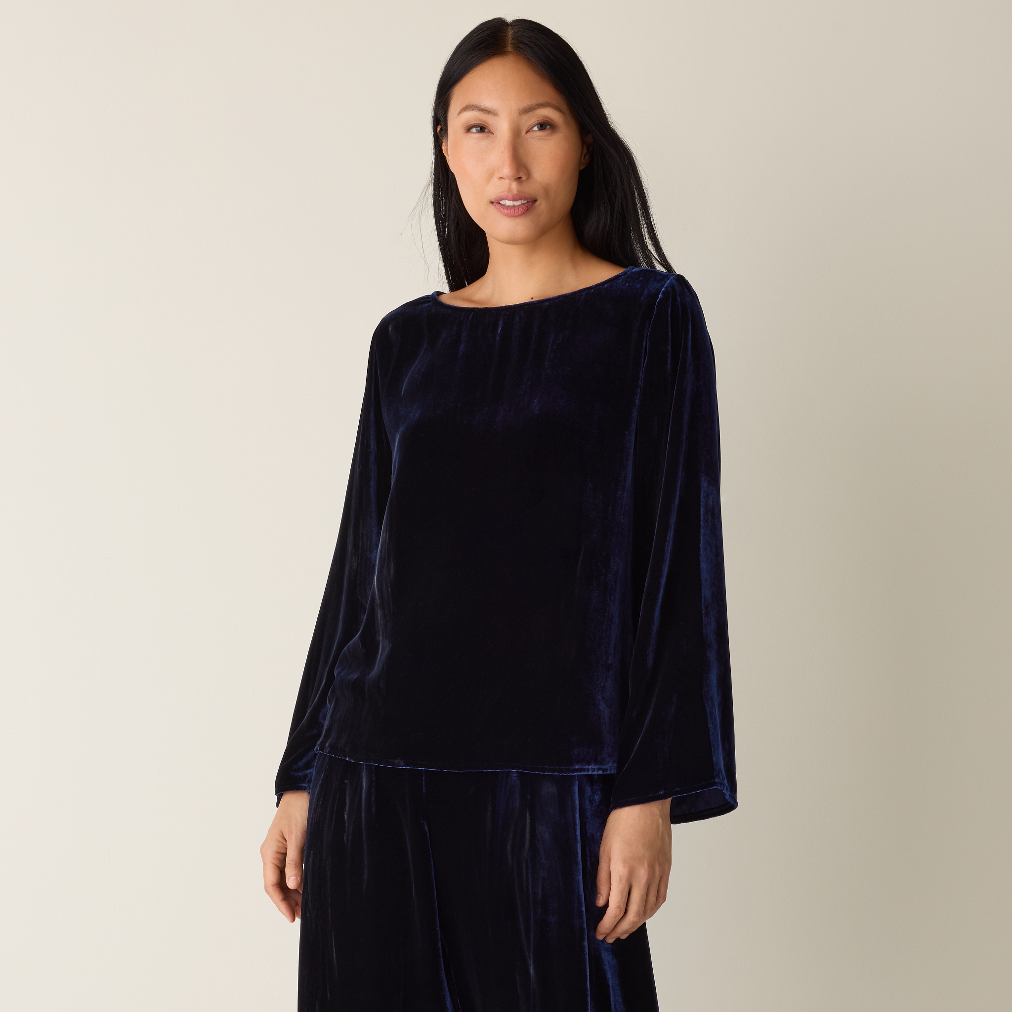 Velvet Bateau Neck Top