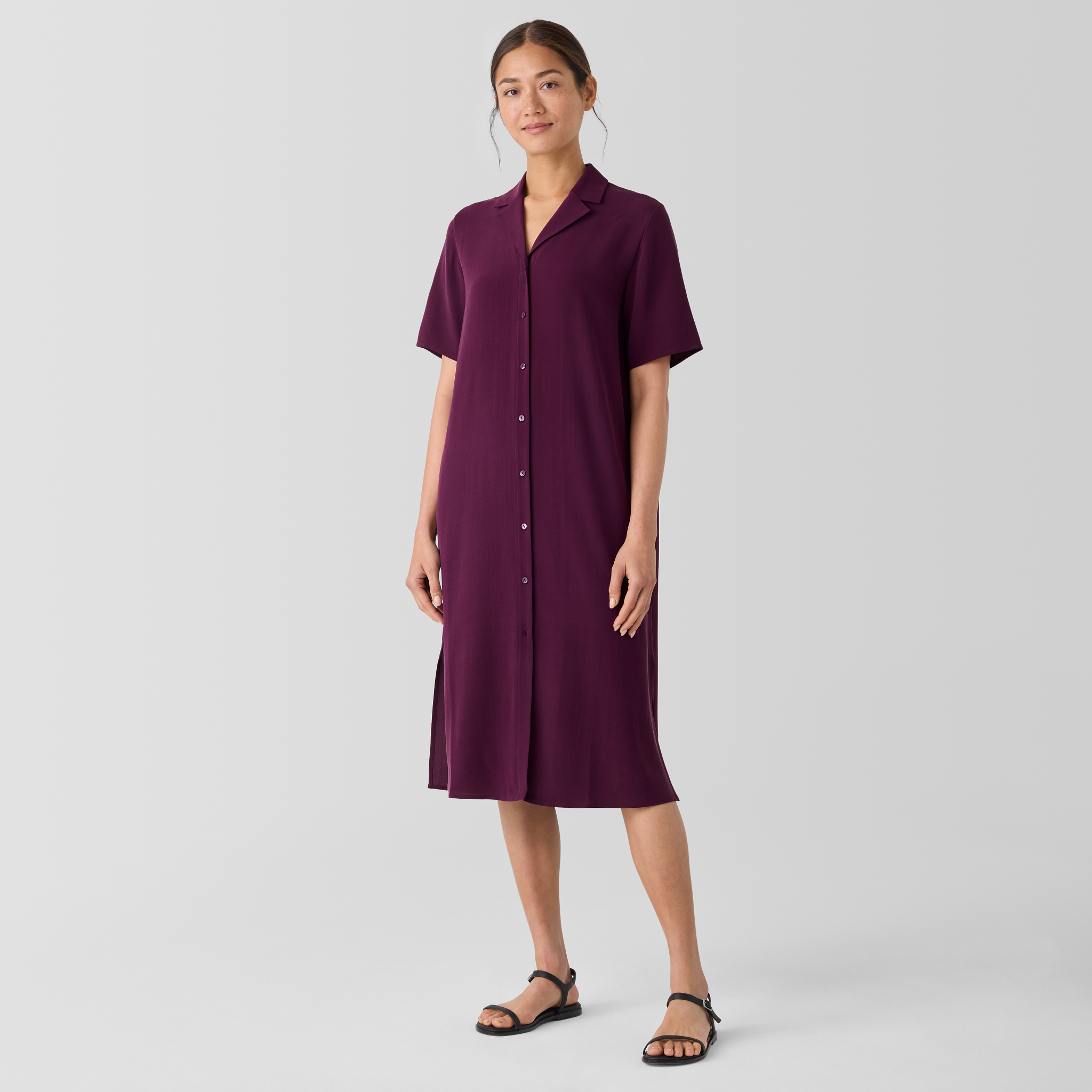 Silk Georgette Crepe Shirtdress from EILEEN FISHER - $255.20