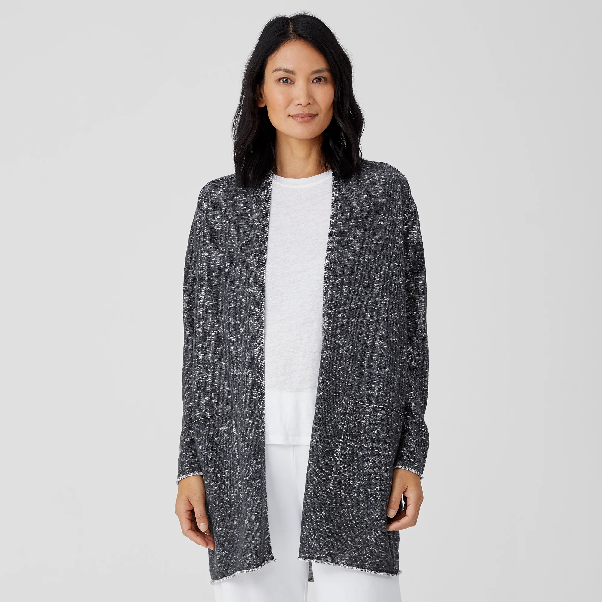 Organic Cotton Linen Slub Long Cardigan 