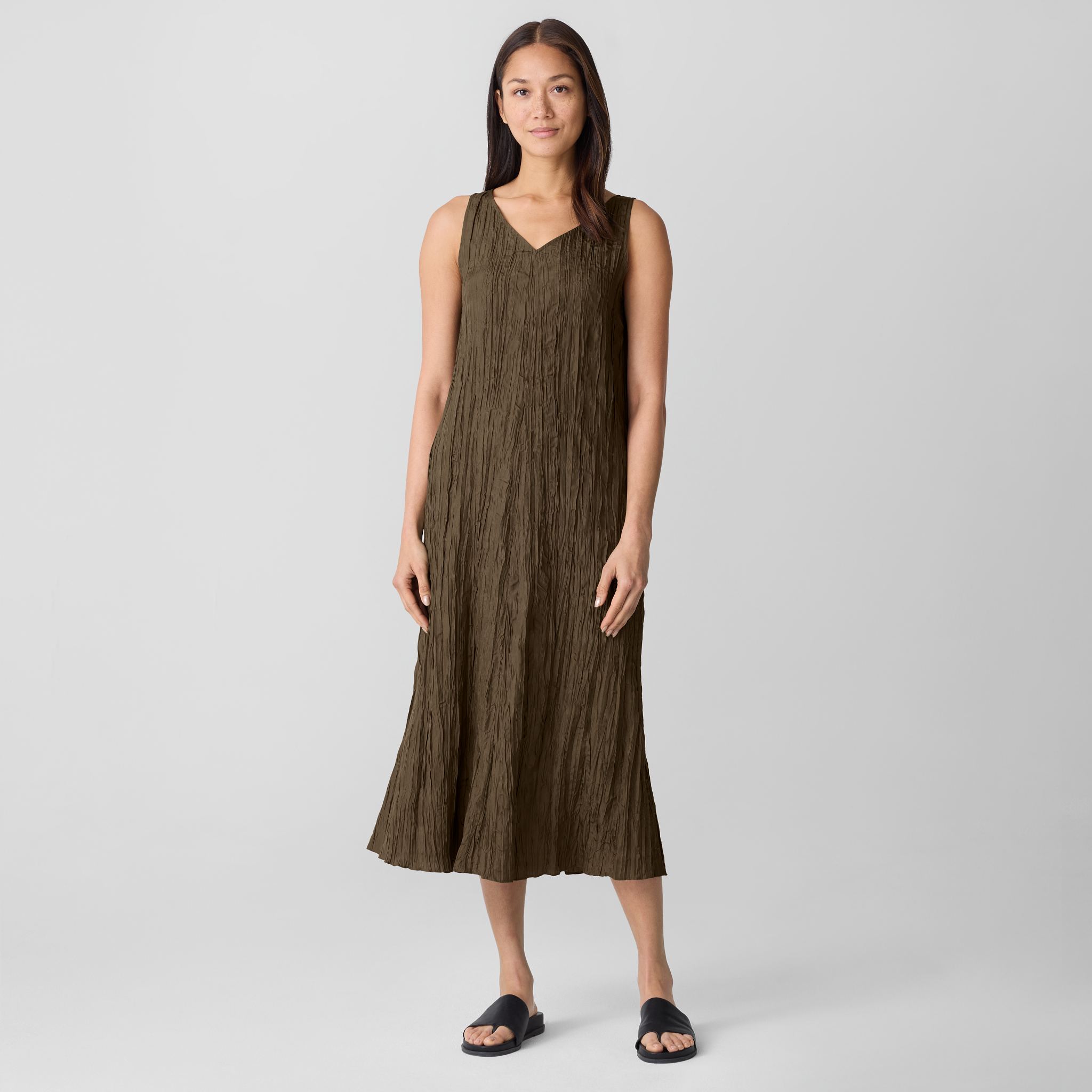 INES - SILK WOOL FLARE DRESS – HARUNOBUMURATA