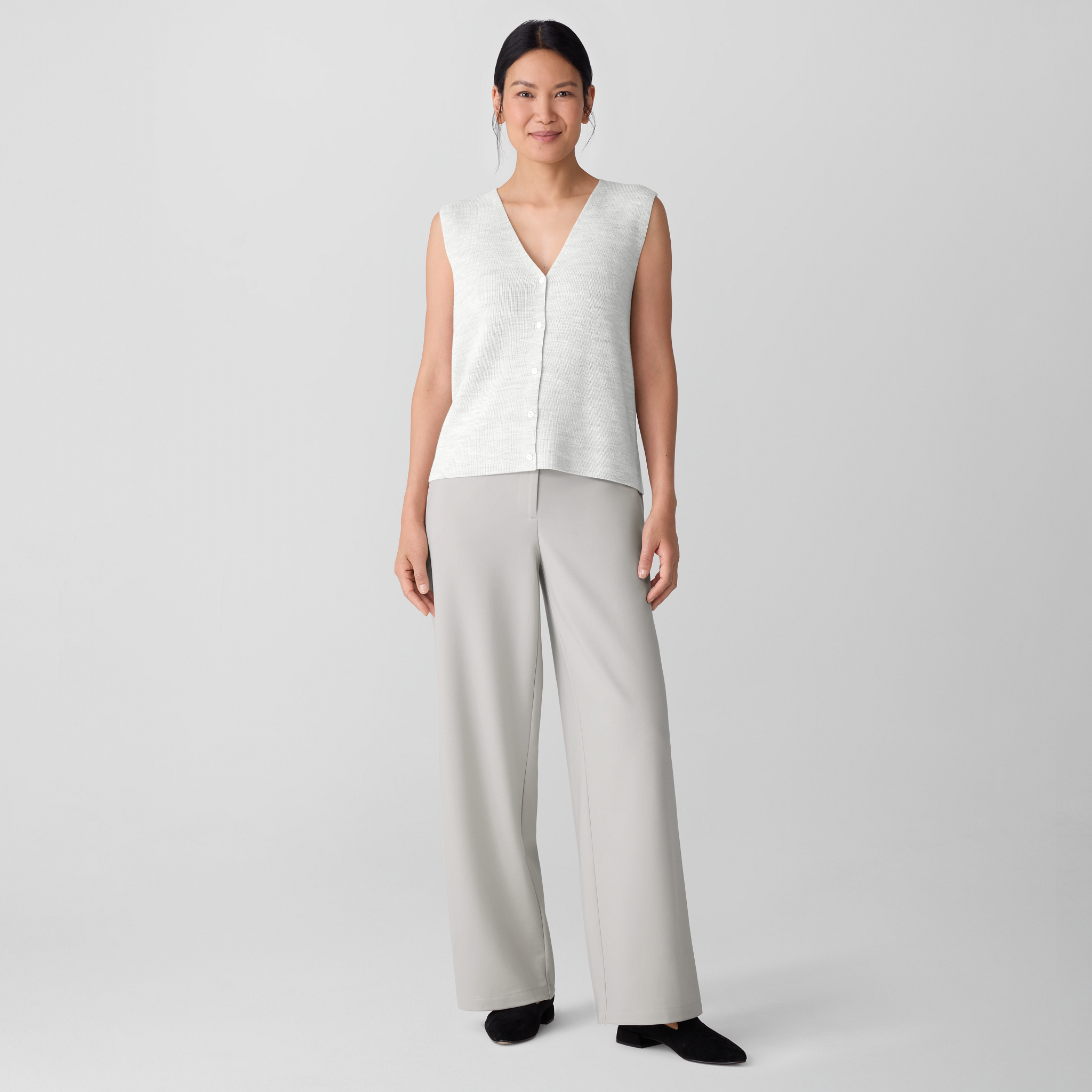 Washable Flex Ponte Wide Trouser Pant