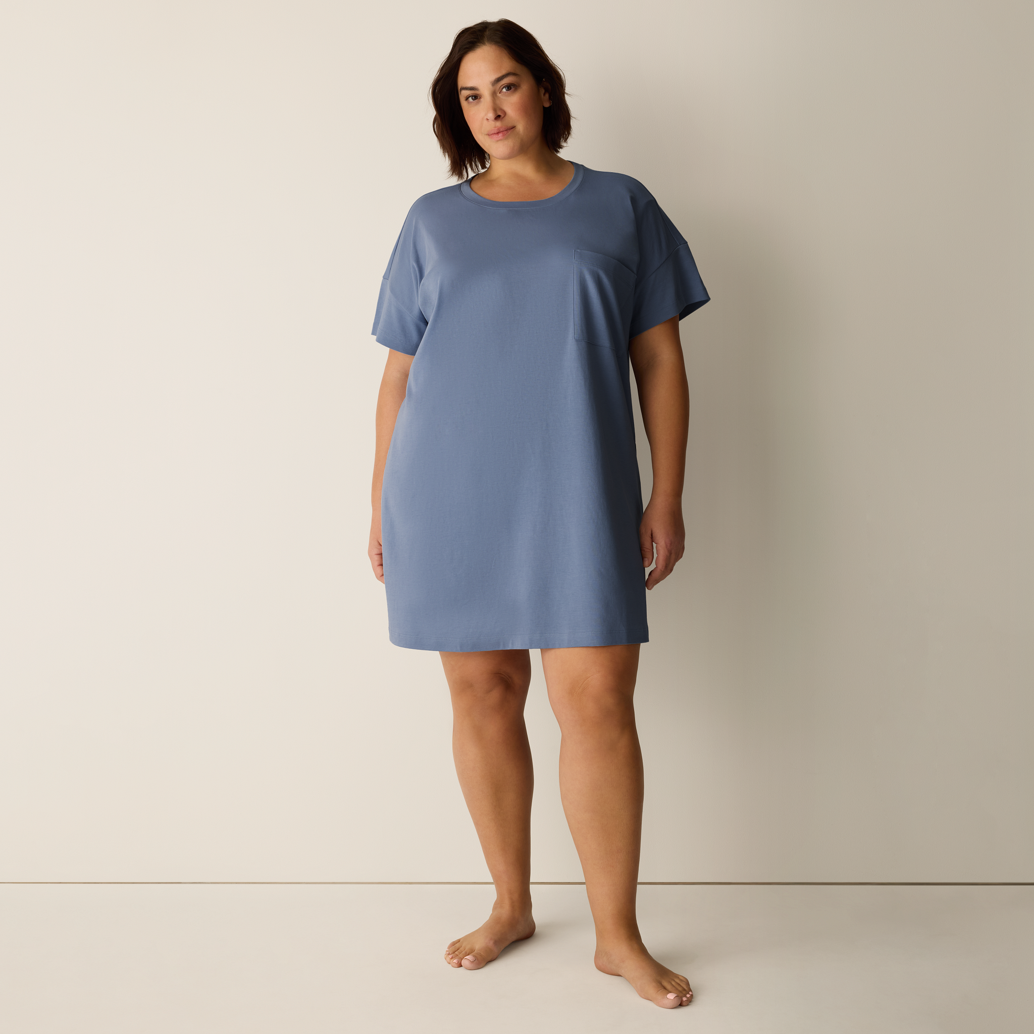 Organic Cotton Interlock Crew Neck Sleep Dress