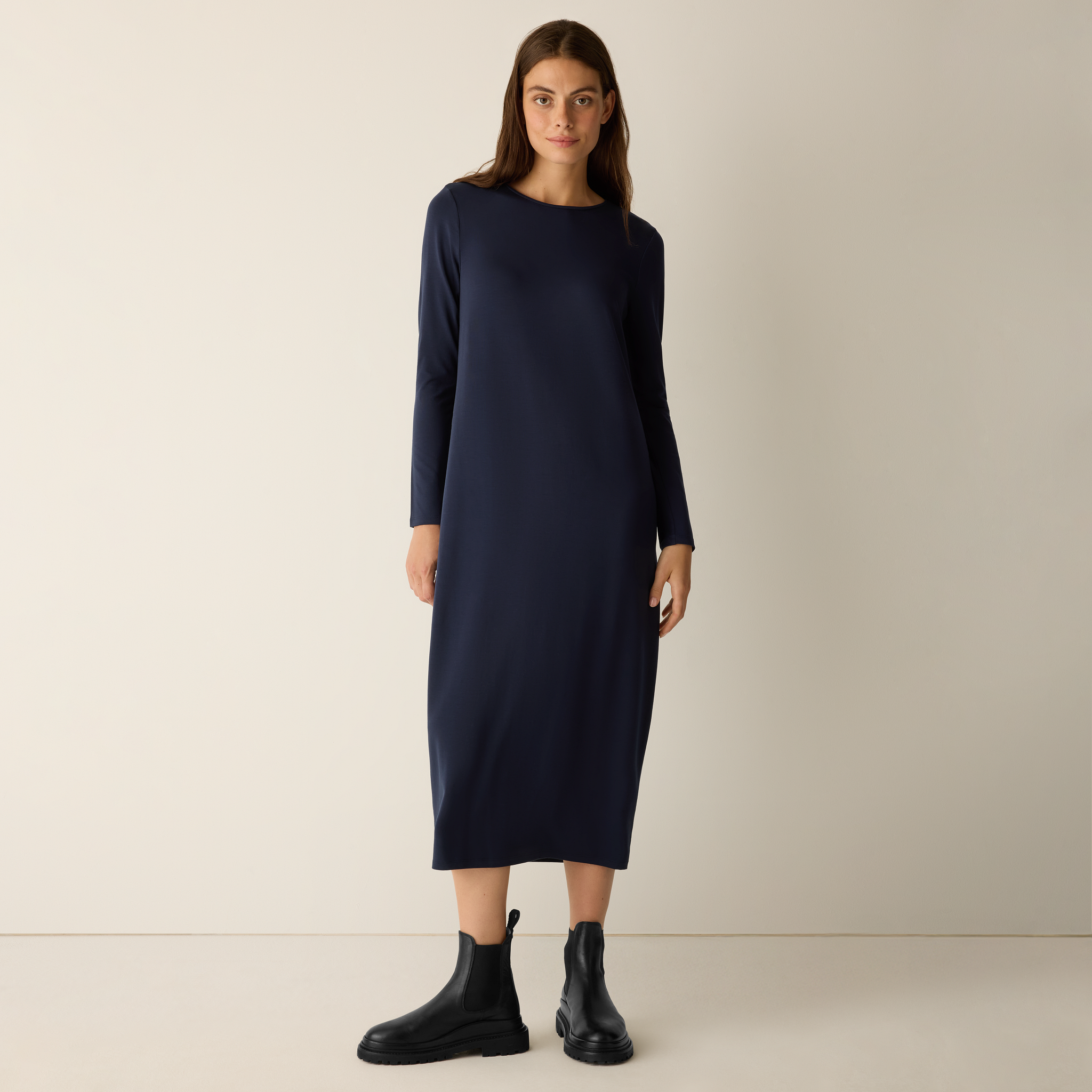 (取寄) アイリーン フィッシャー レディース ストレッチ ジャージ ニット オーバル ドレス Eileen Fisher women Stretch Jersey Knit Oval Dress  Stretch Jersey Knit Oval Dress | EILEEN FISHER