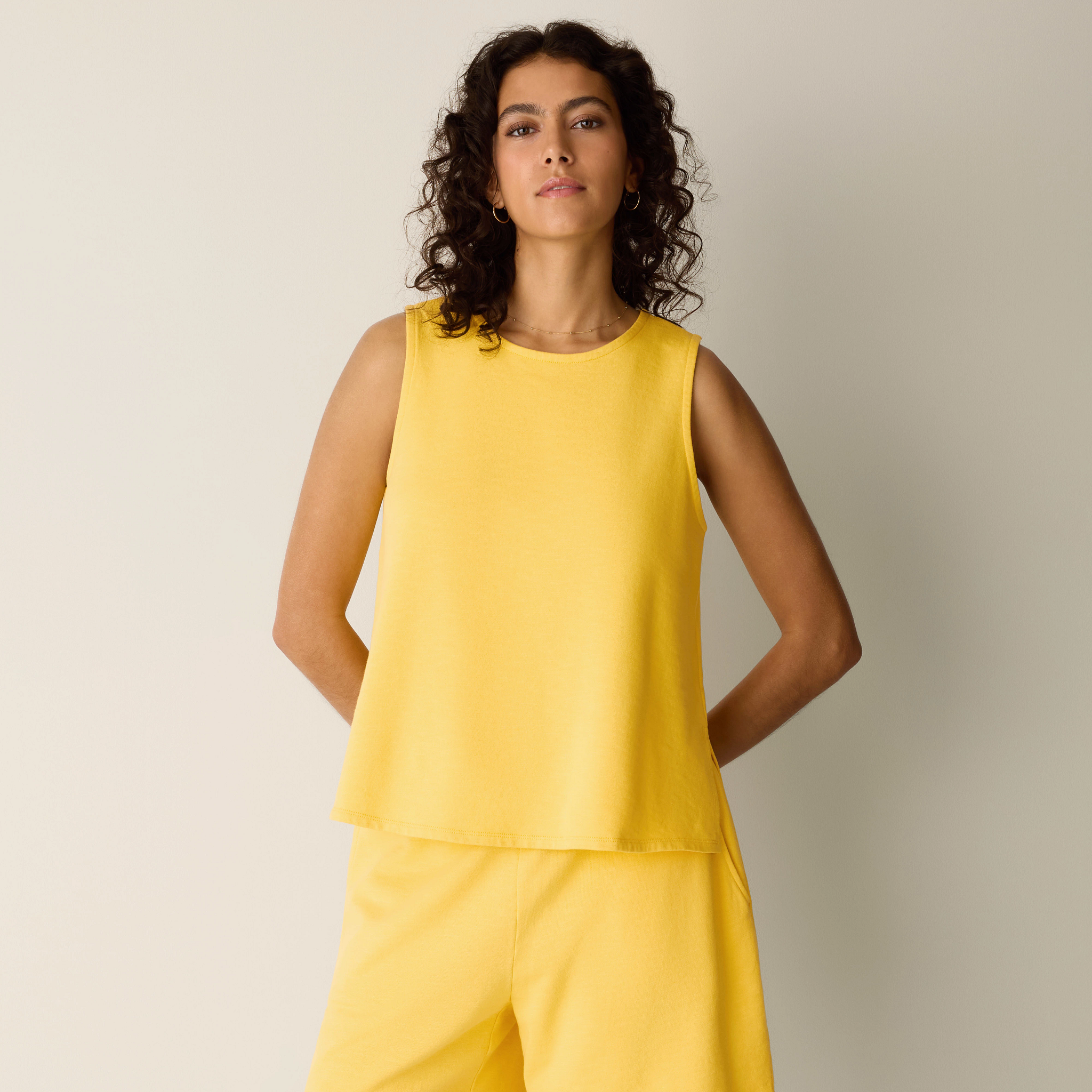 Garment-Dyed Organic Cotton Terry Shell from EILEEN FISHER - $128