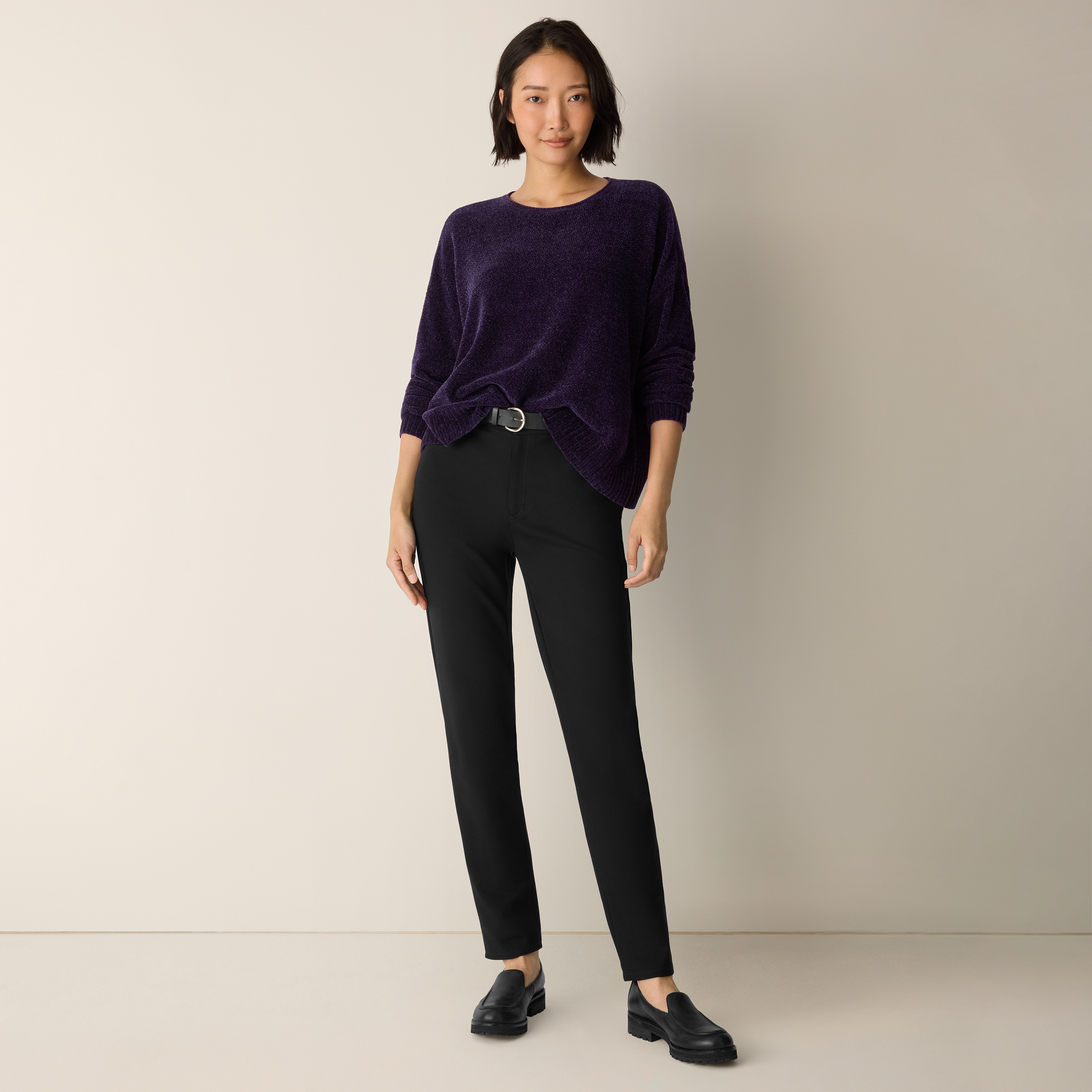 Chenille Blend Crew Neck Top