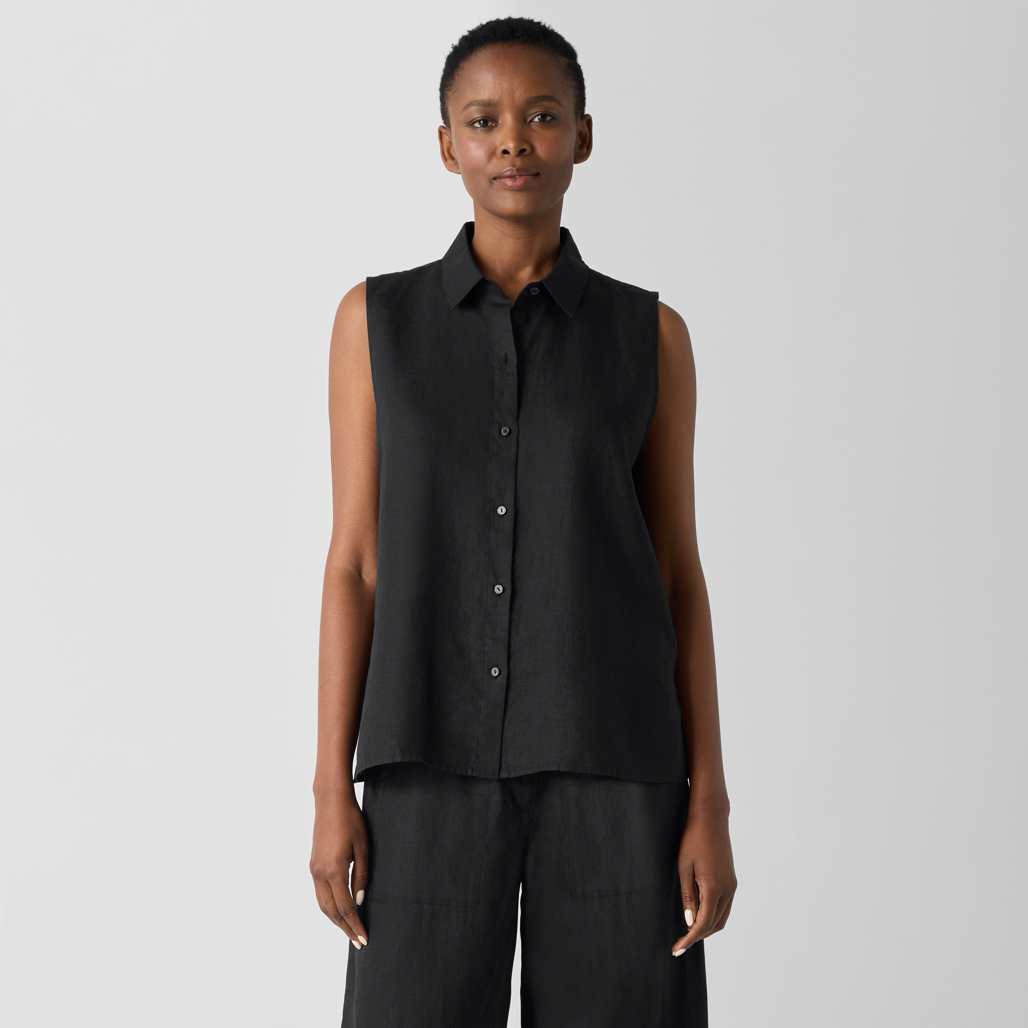 Organic Handkerchief Linen Sleeveless Shirt