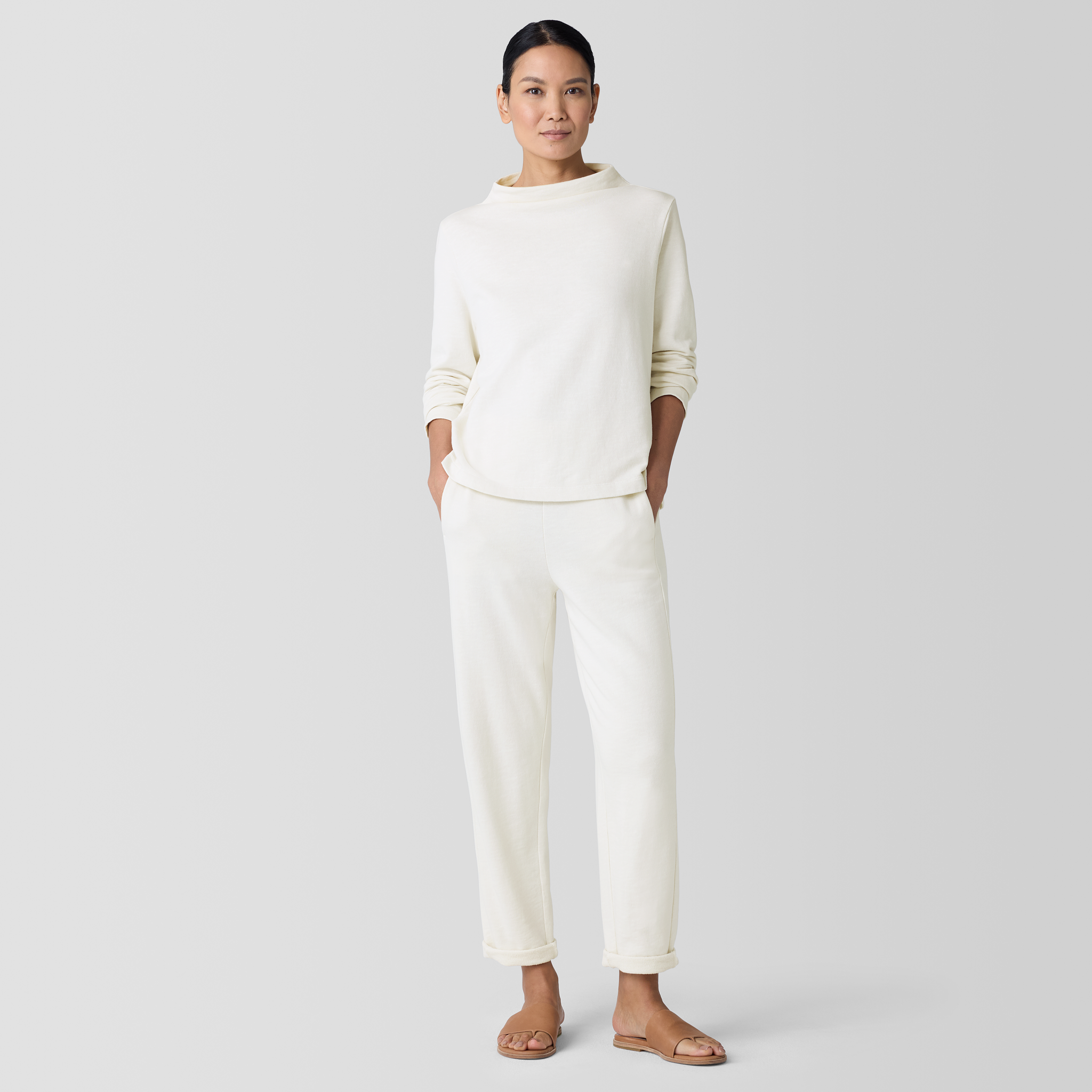 Garment-Dyed Terry Slouchy Pant