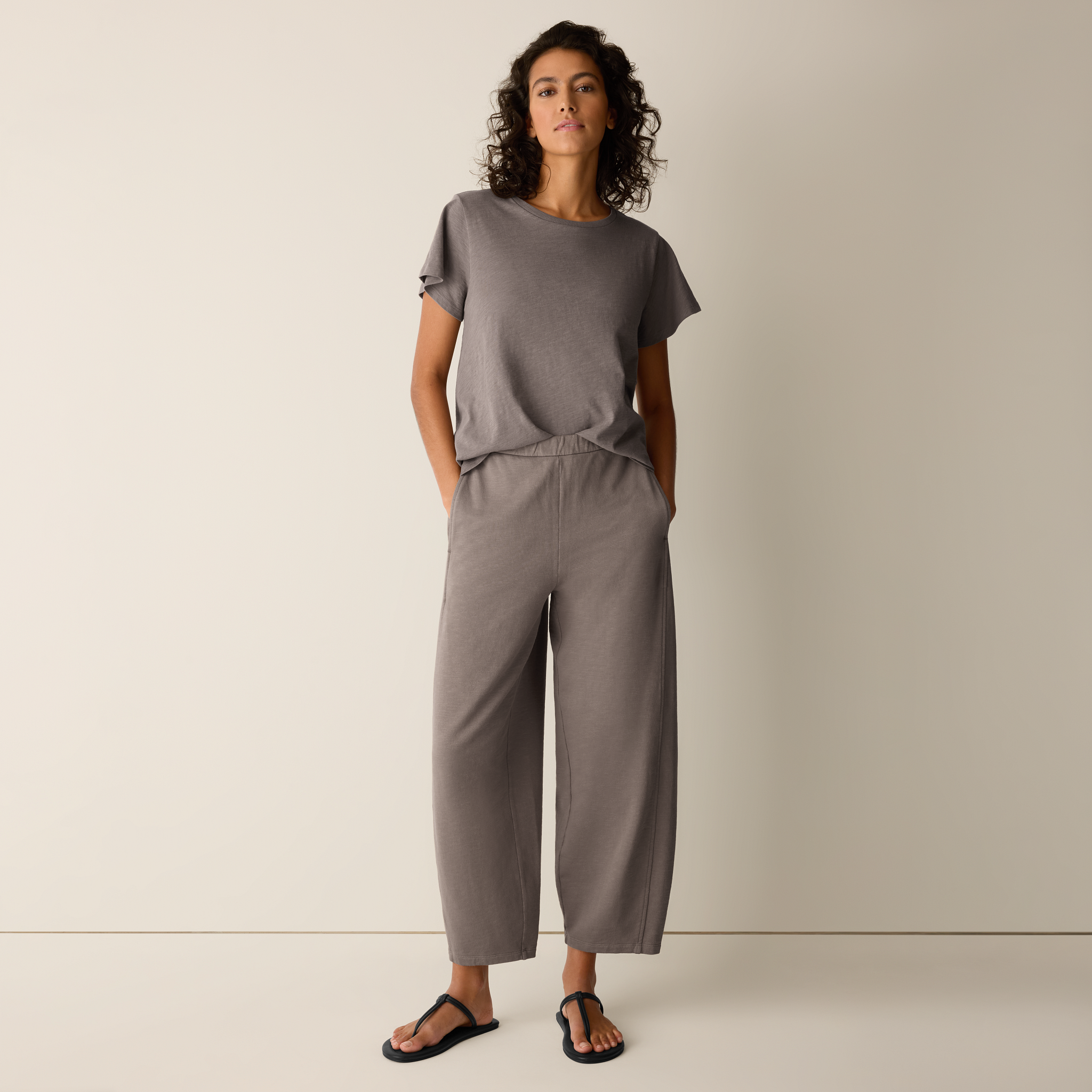 Garment-Dyed Organic Cotton Terry Lantern Pant from EILEEN FISHER - $188