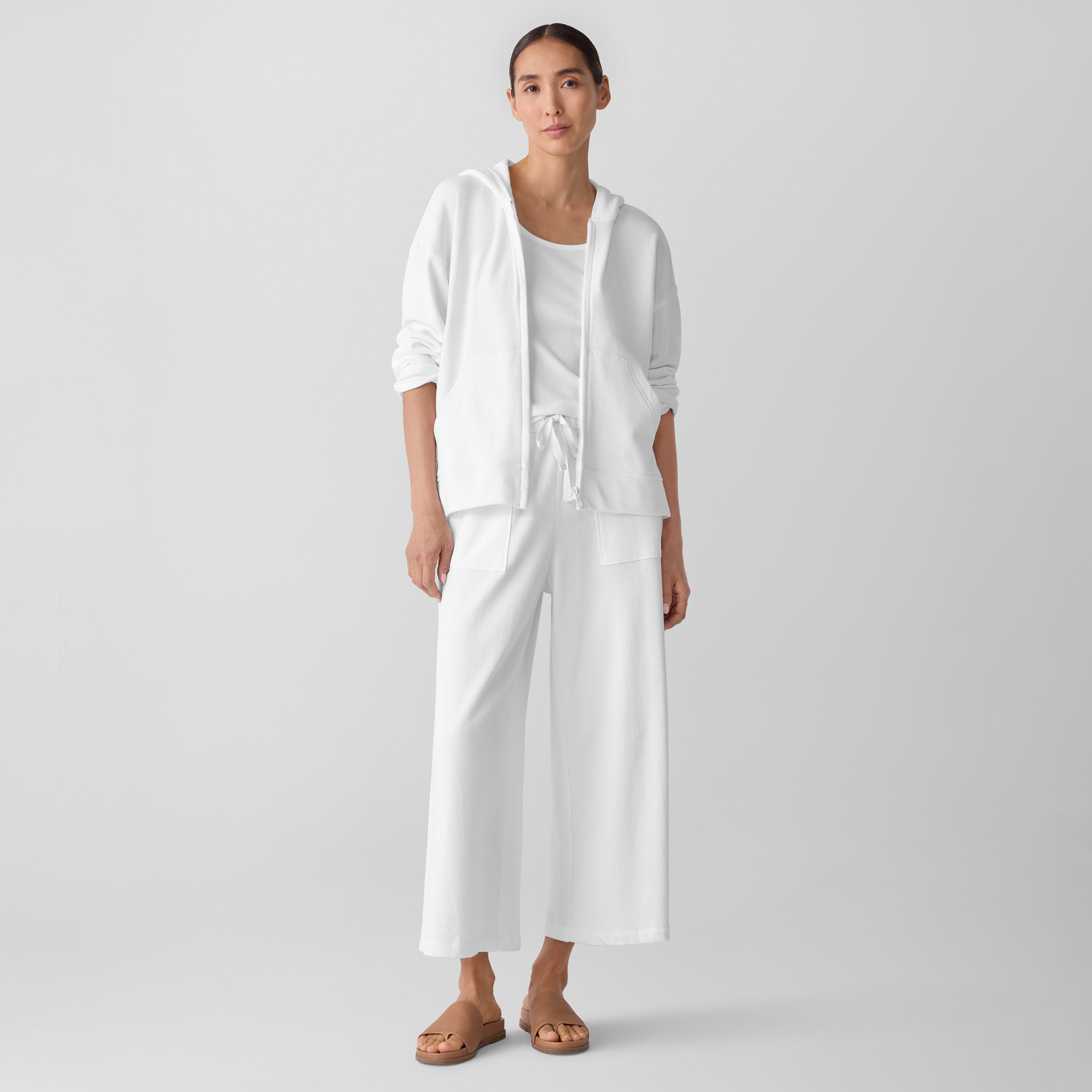 超安い品質 Lightweight Organic Cotton Terry Hooded Jacket | EILEEN FISHER その他