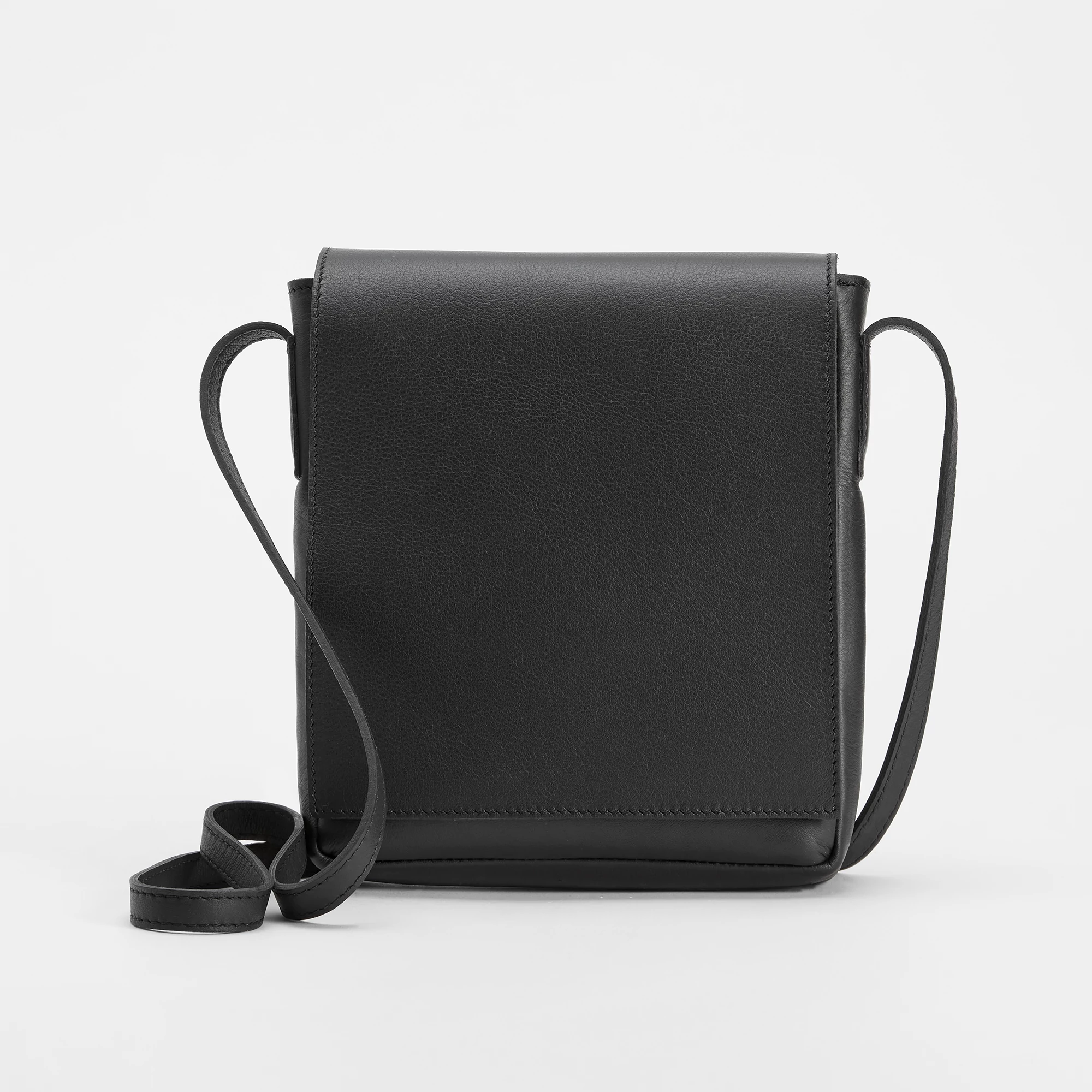 Italian Leather Square Crossbody Bag