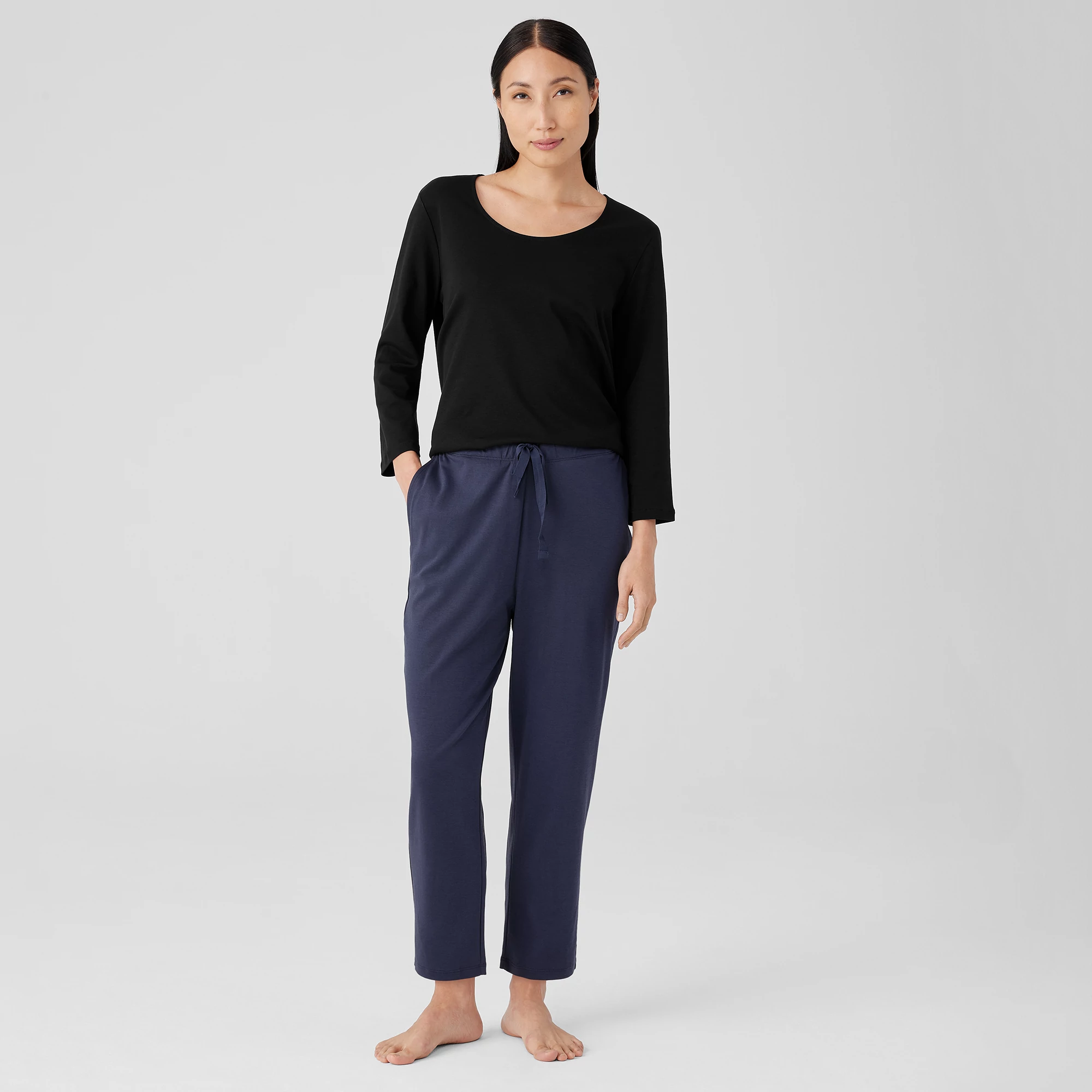 Organic Cotton Interlock Slouchy Sleep Pant | EILEEN FISHER