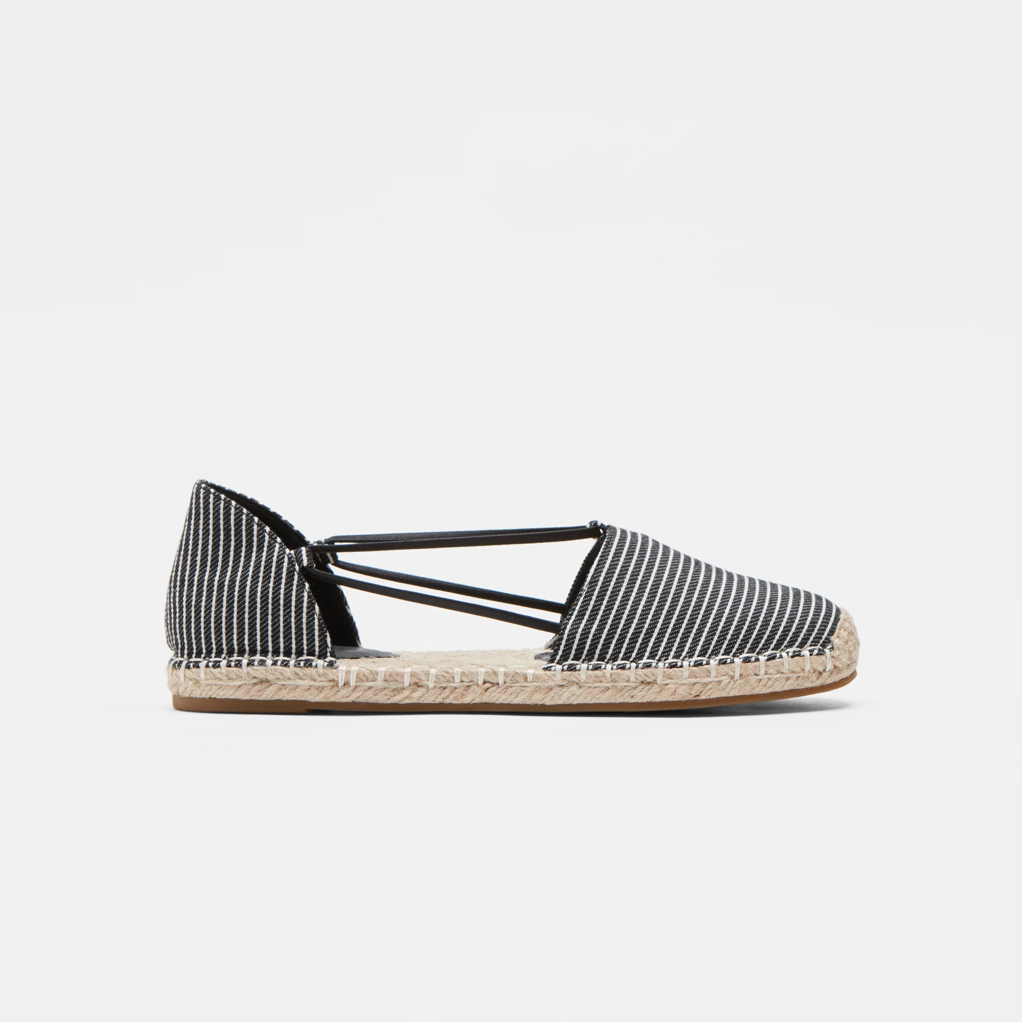 Lee Striped Canvas Espadrille Flat EILEEN FISHER