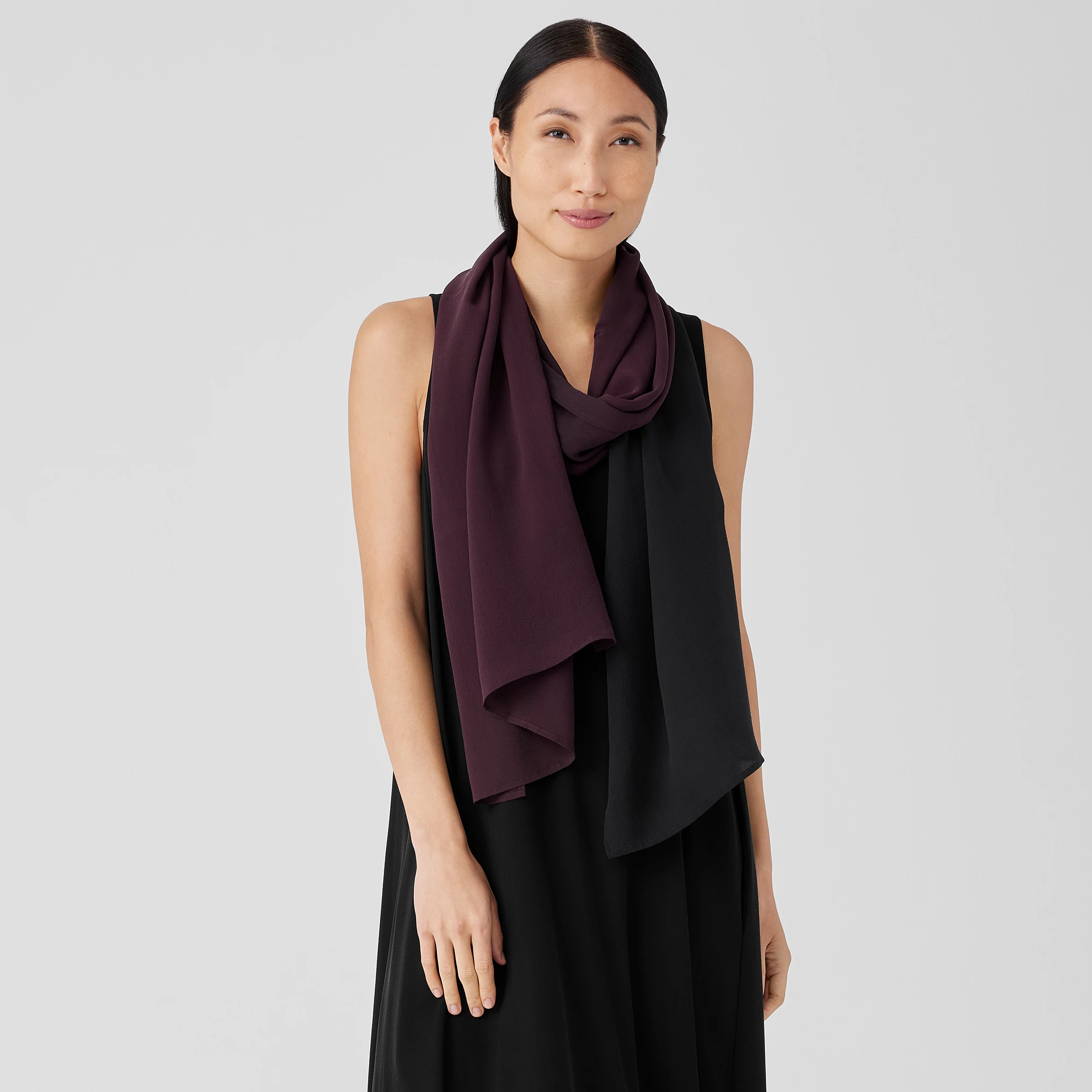Ombré Sheer Silk Georgette Scarf | EILEEN FISHER