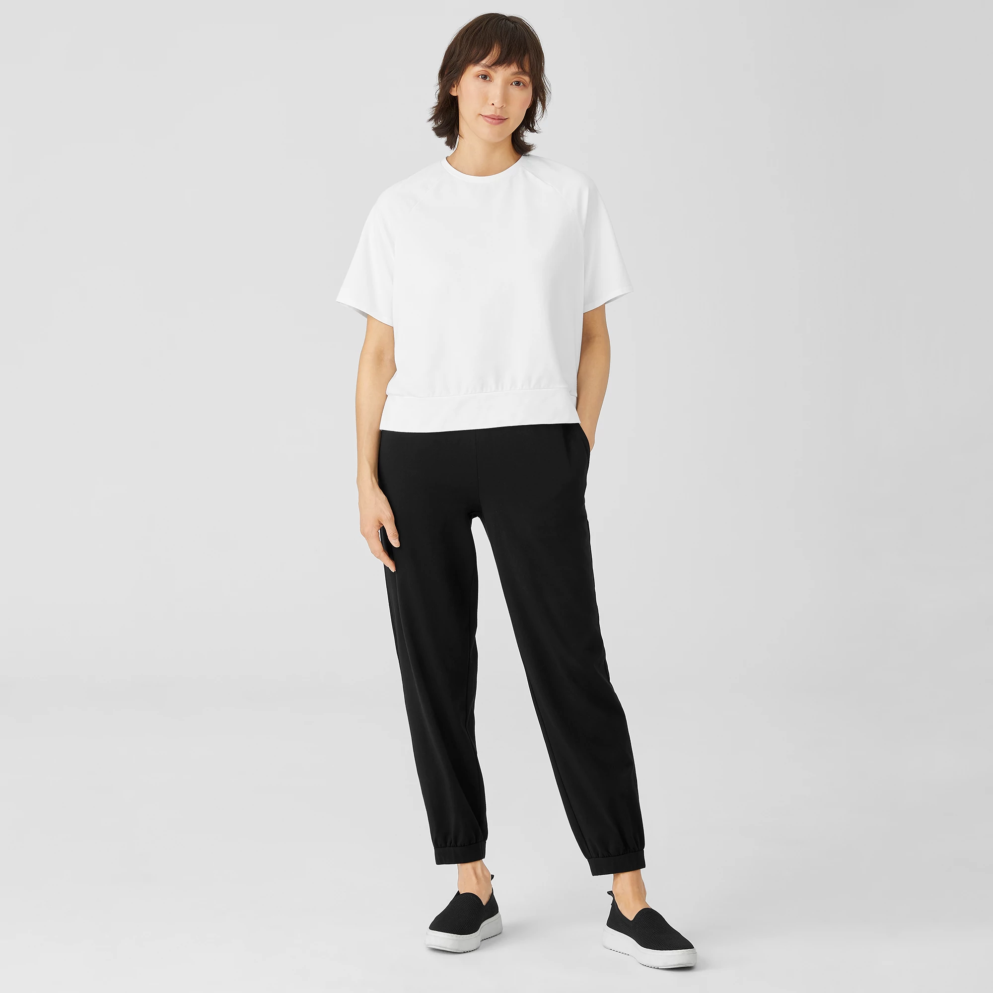 Traceable Organic Cotton Jersey Jogger Pant | EILEEN FISHER