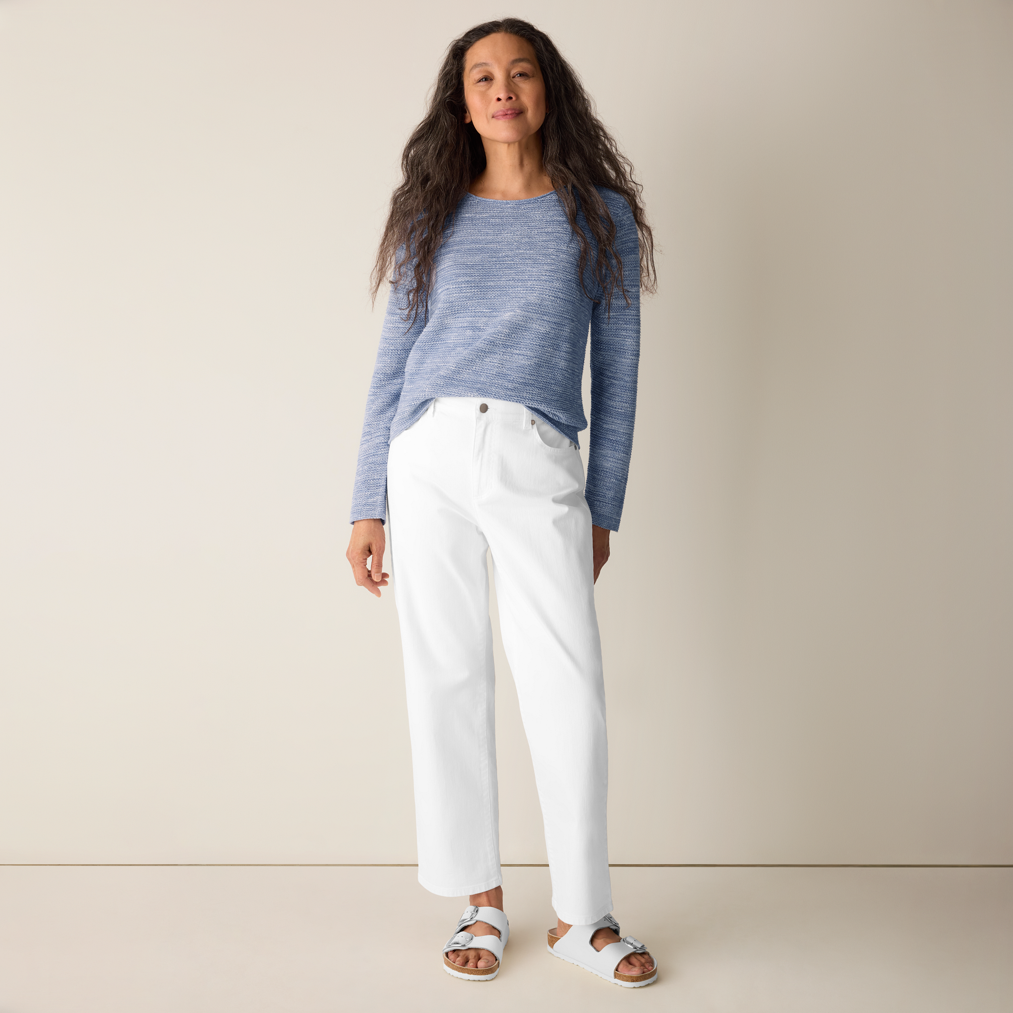 Garment-Dyed Organic Cotton Denim Straight Jean