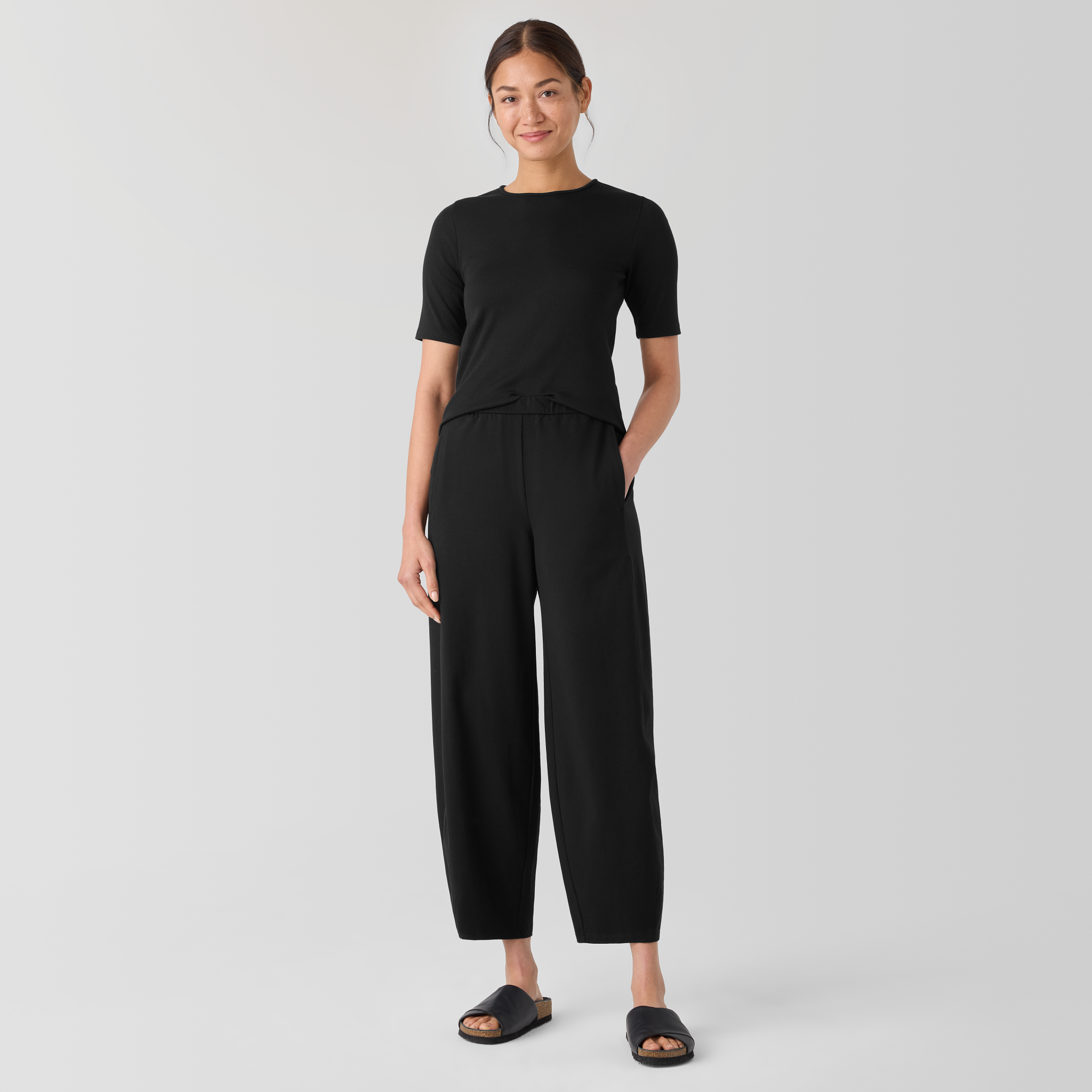 お歳暮 人気 オシャレ Cotton Pima Stretch FISHER EILEEN | Pant Lantern Jersey パンツ