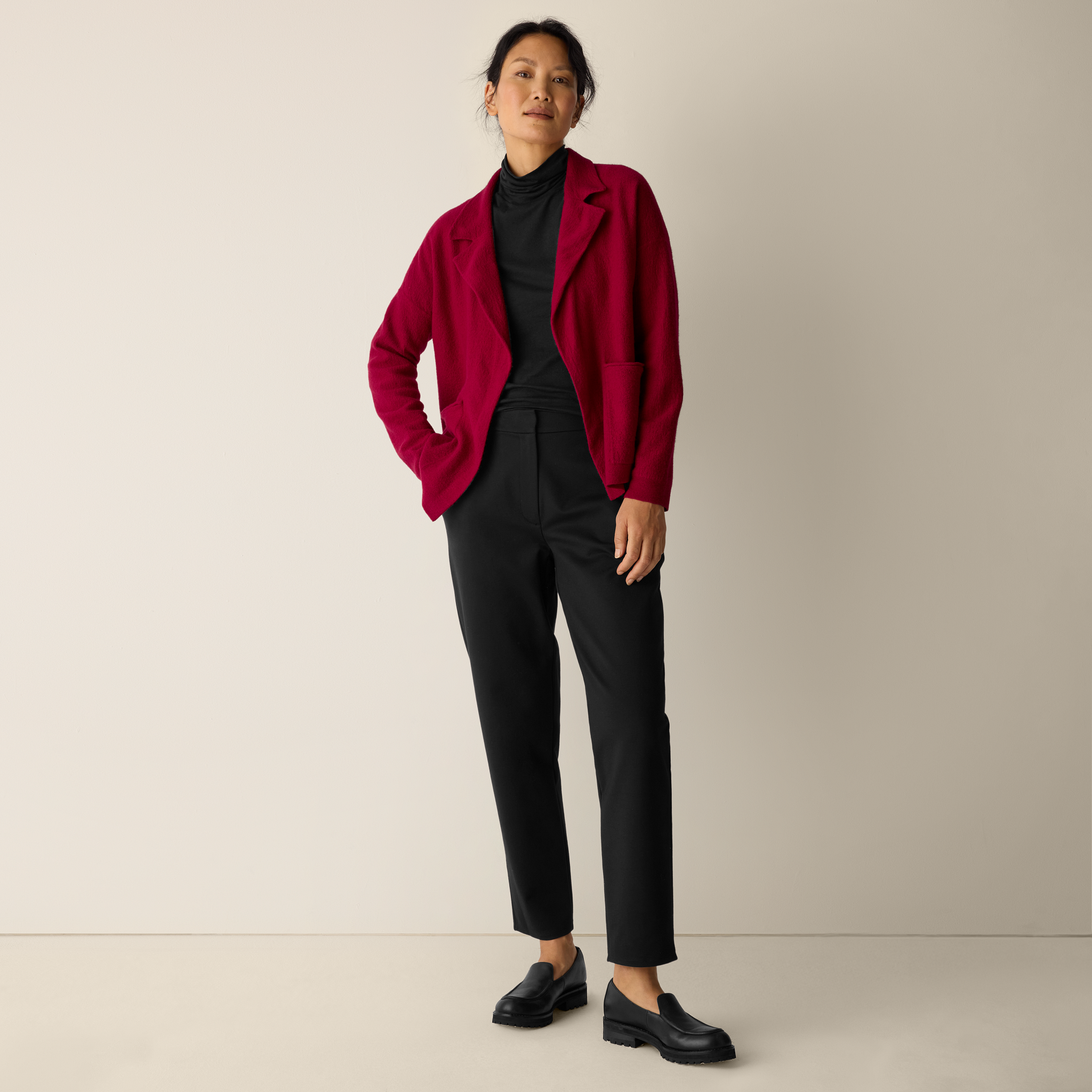 Washable Flex Ponte Tapered Trouser Pant