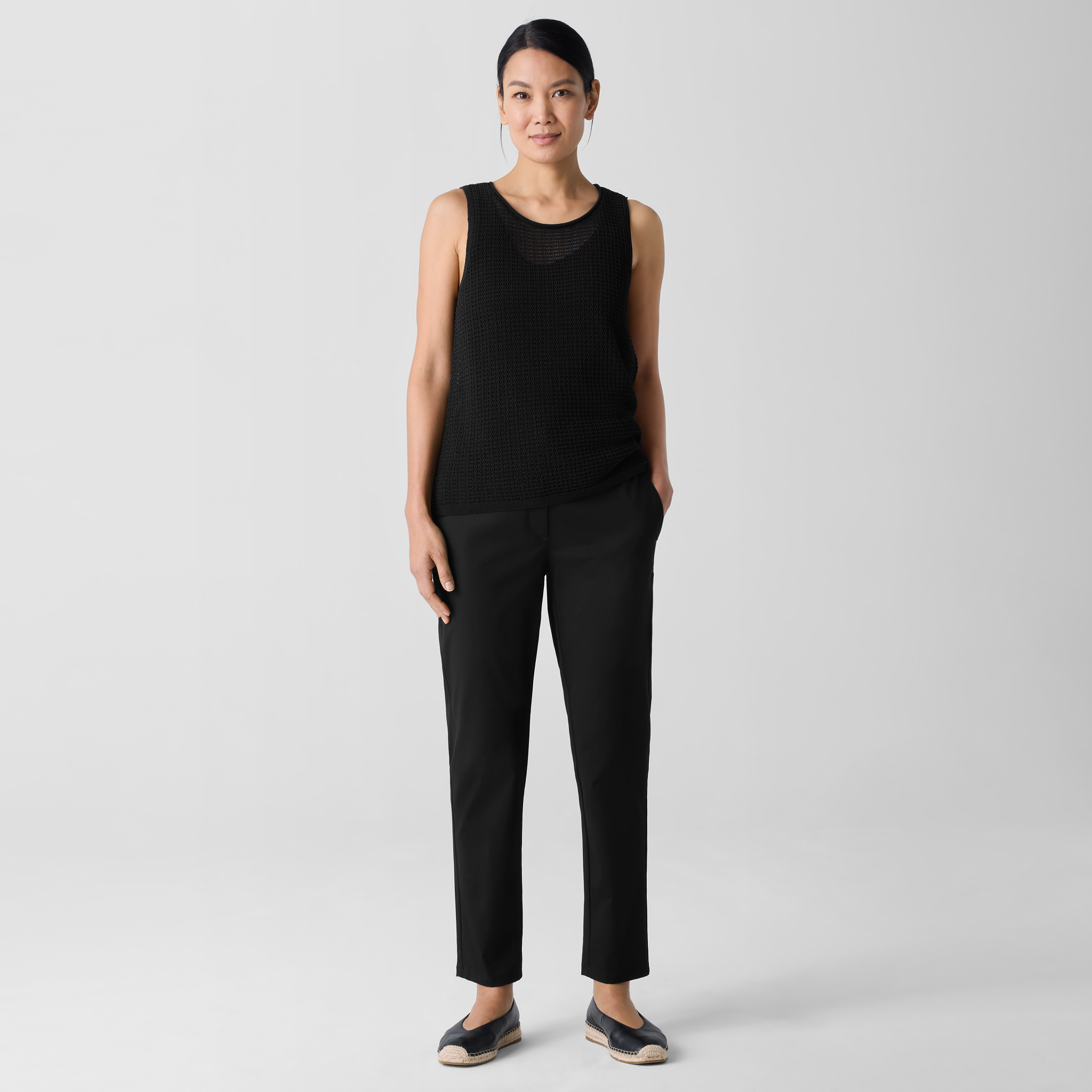 Stretch Cotton Twill Tapered Trouser Pant