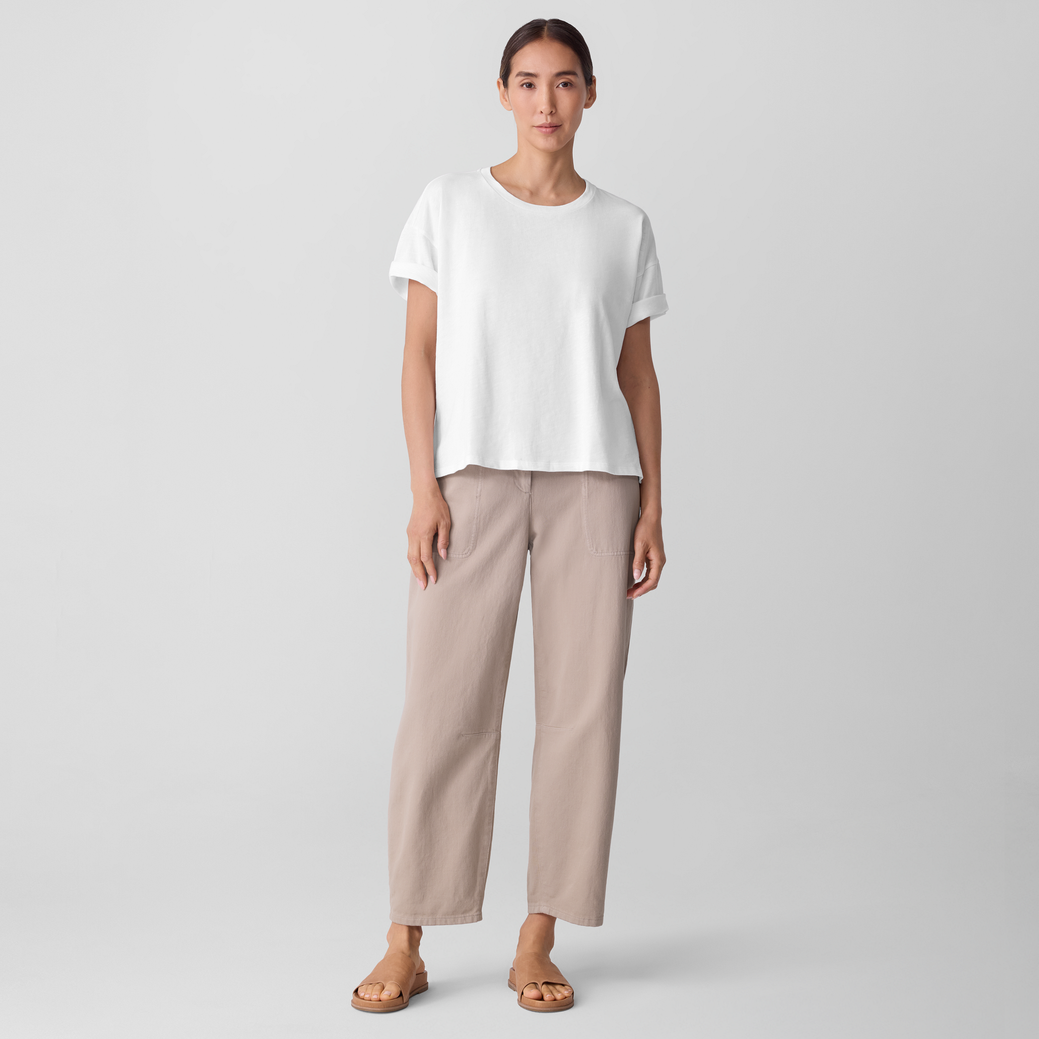 Cozy Organic Cotton Slub Tee from EILEEN FISHER - $79.20