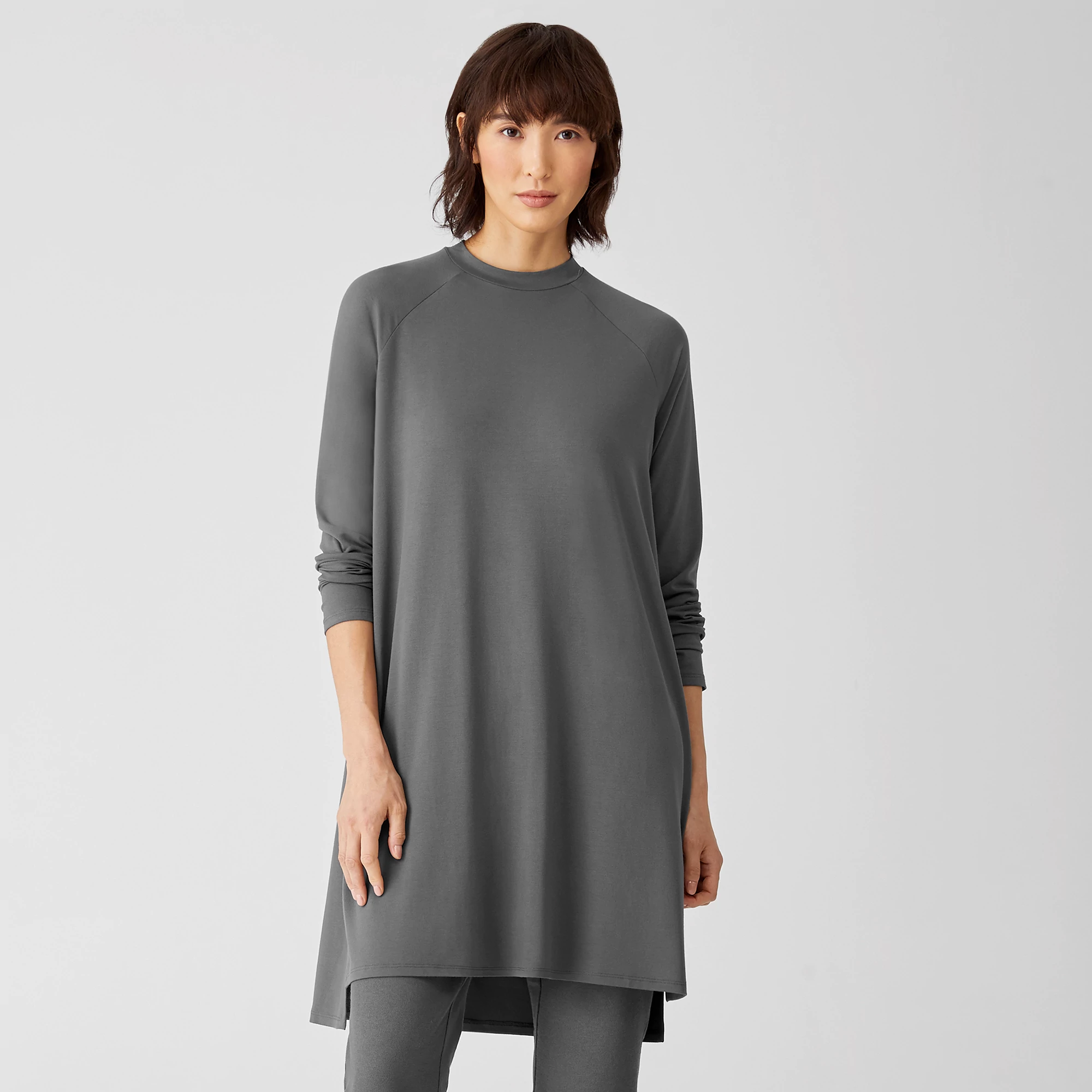 Viscose Jersey Crew Neck Dress EILEEN FISHER