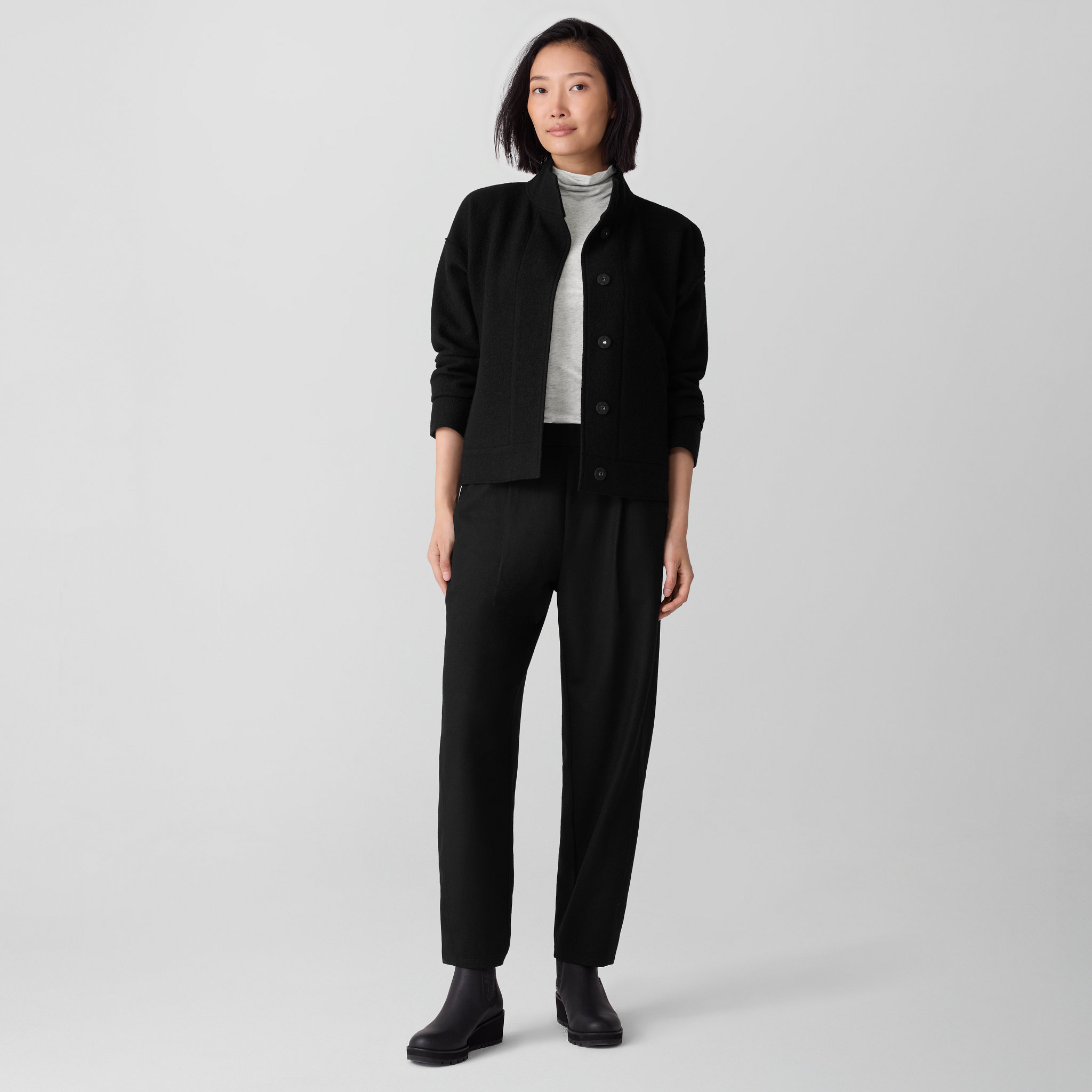 Felted Wool Jersey Lantern Pant in Regenerative Wool | EILEEN FISHER