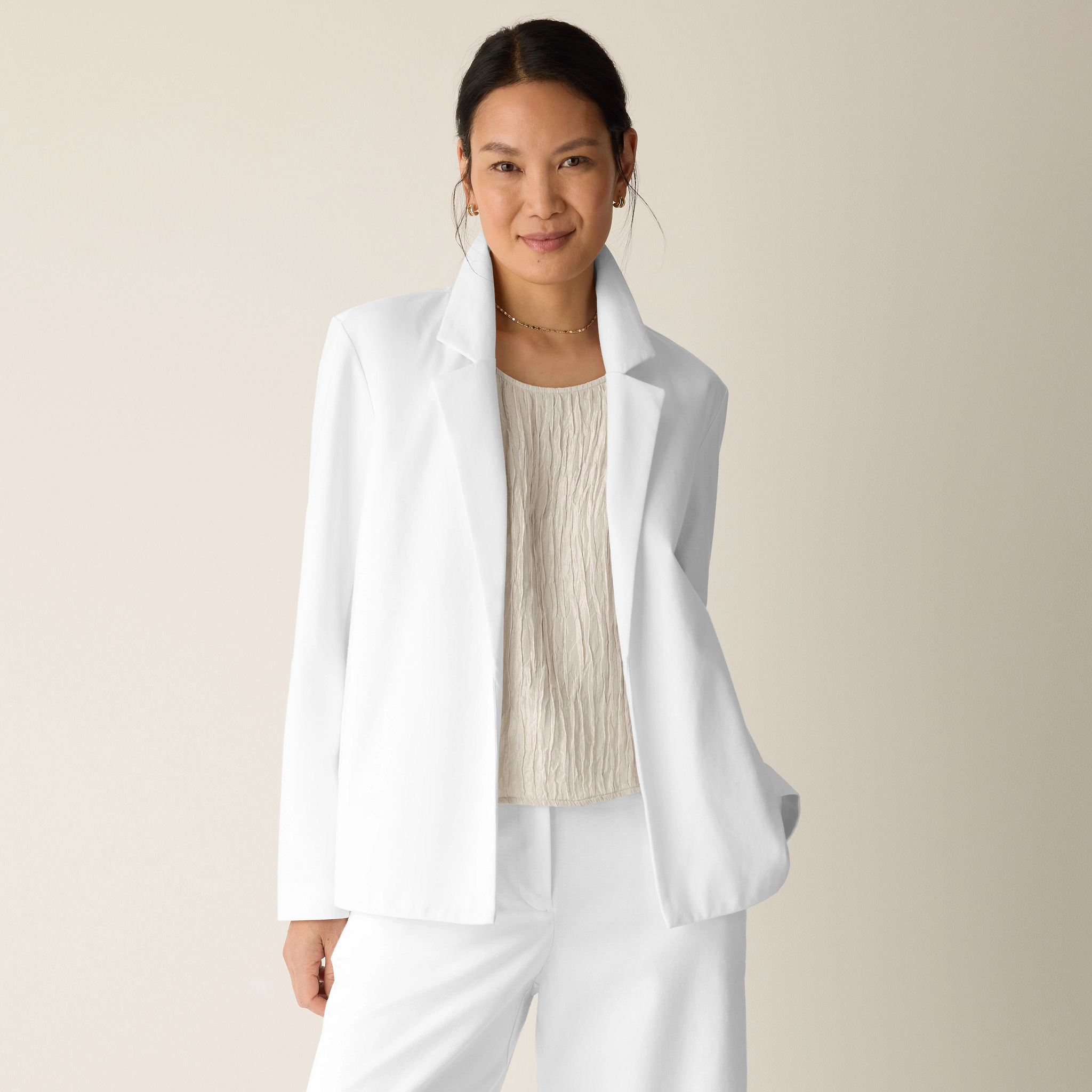 Cotton Blend Ponte Blazer