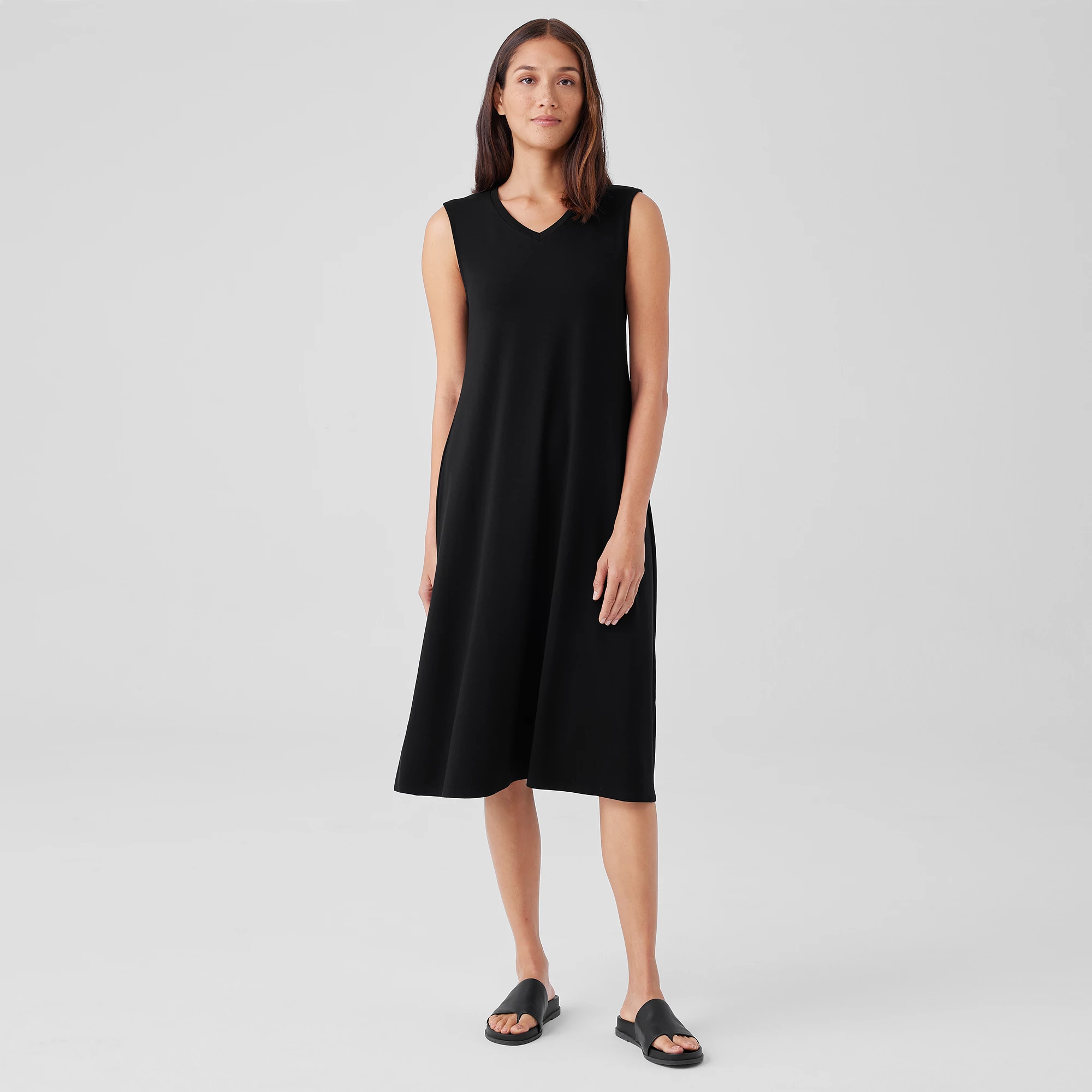 Ribbed Cropped Hooded Top and V-Neck Tank Dress Set