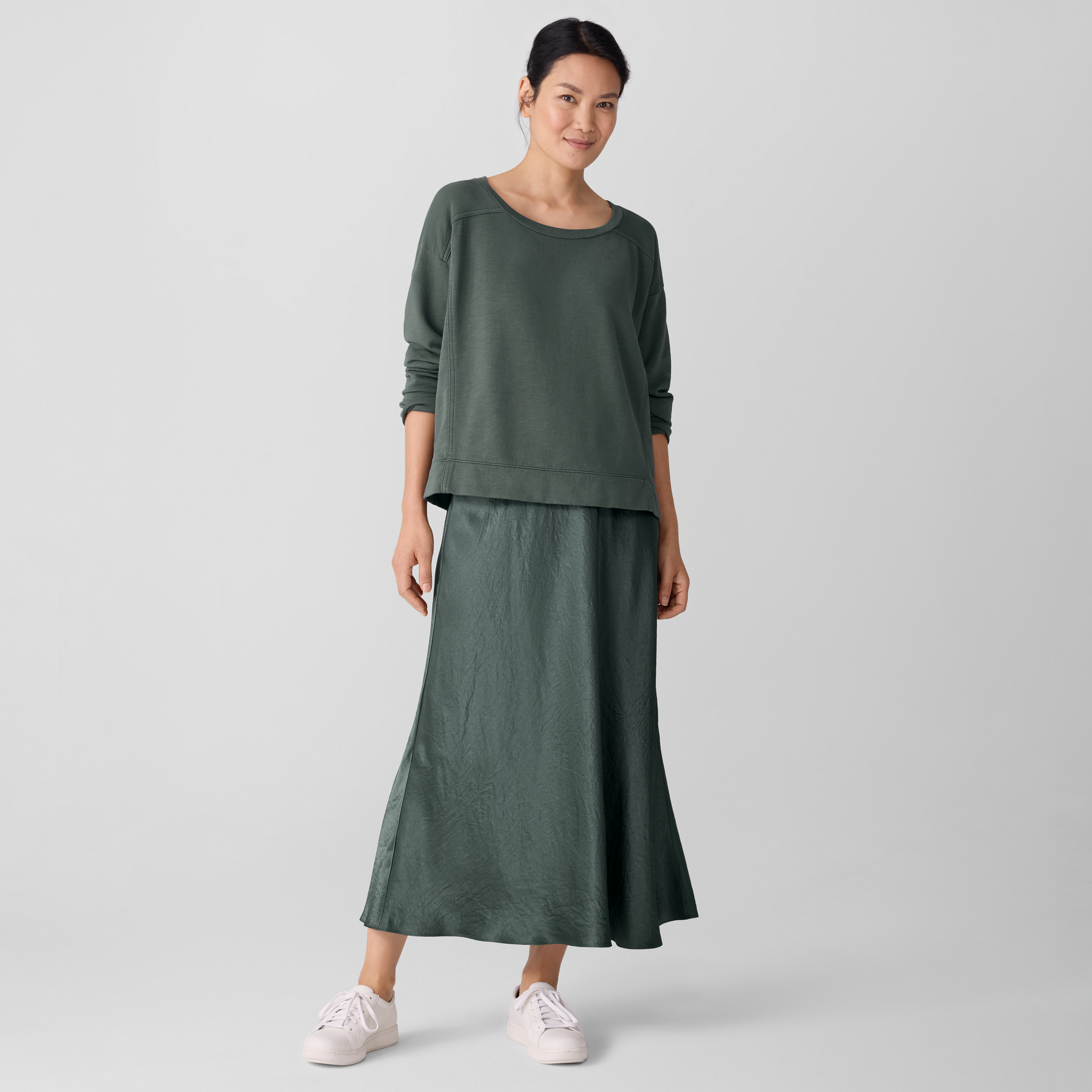 Garment-Dyed Organic Cotton Terry Box-Top from EILEEN FISHER - $119.20