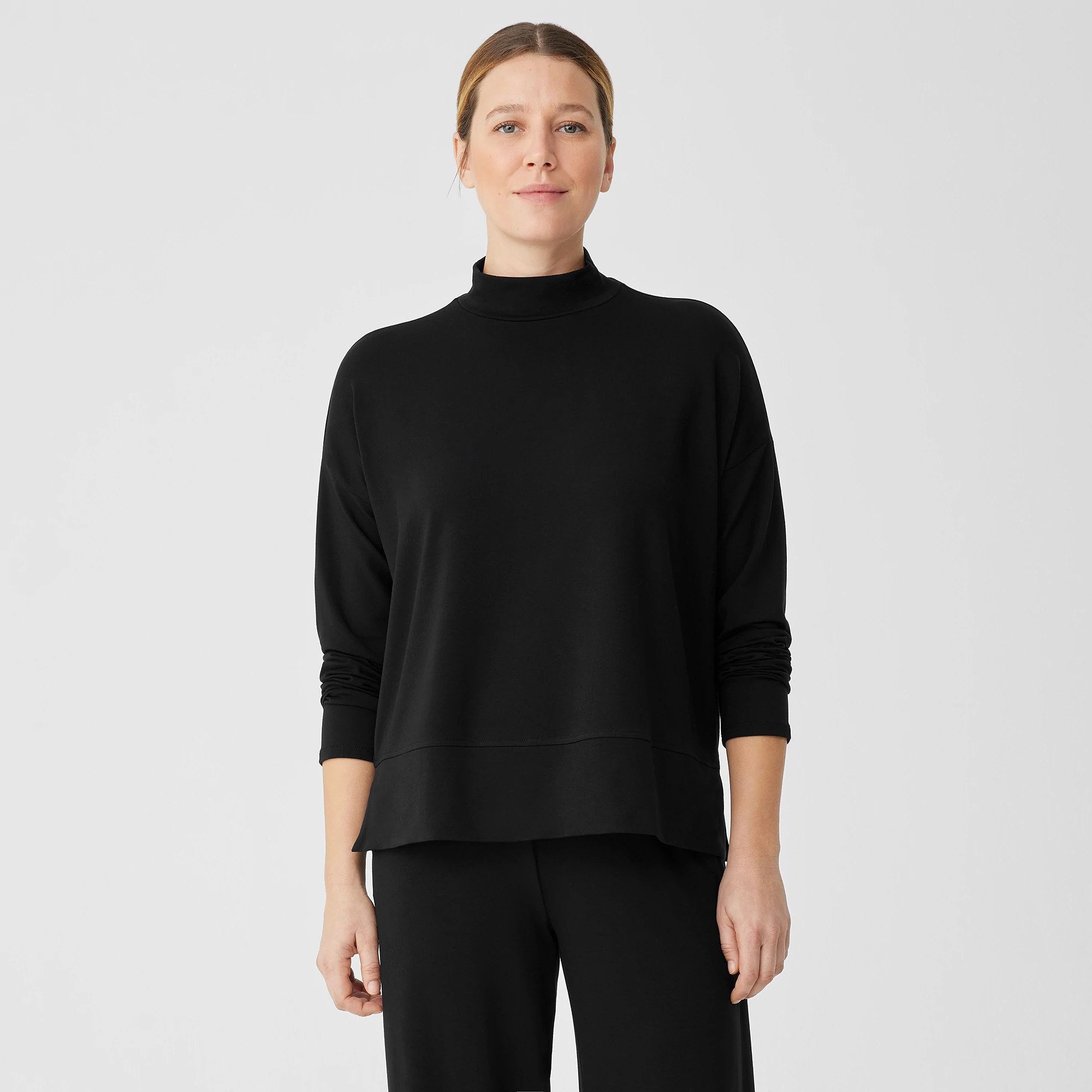 tシャツ Mock neck stretch top レディース Women Long Sleeve Mock Neck Shirt Seamless Stretch