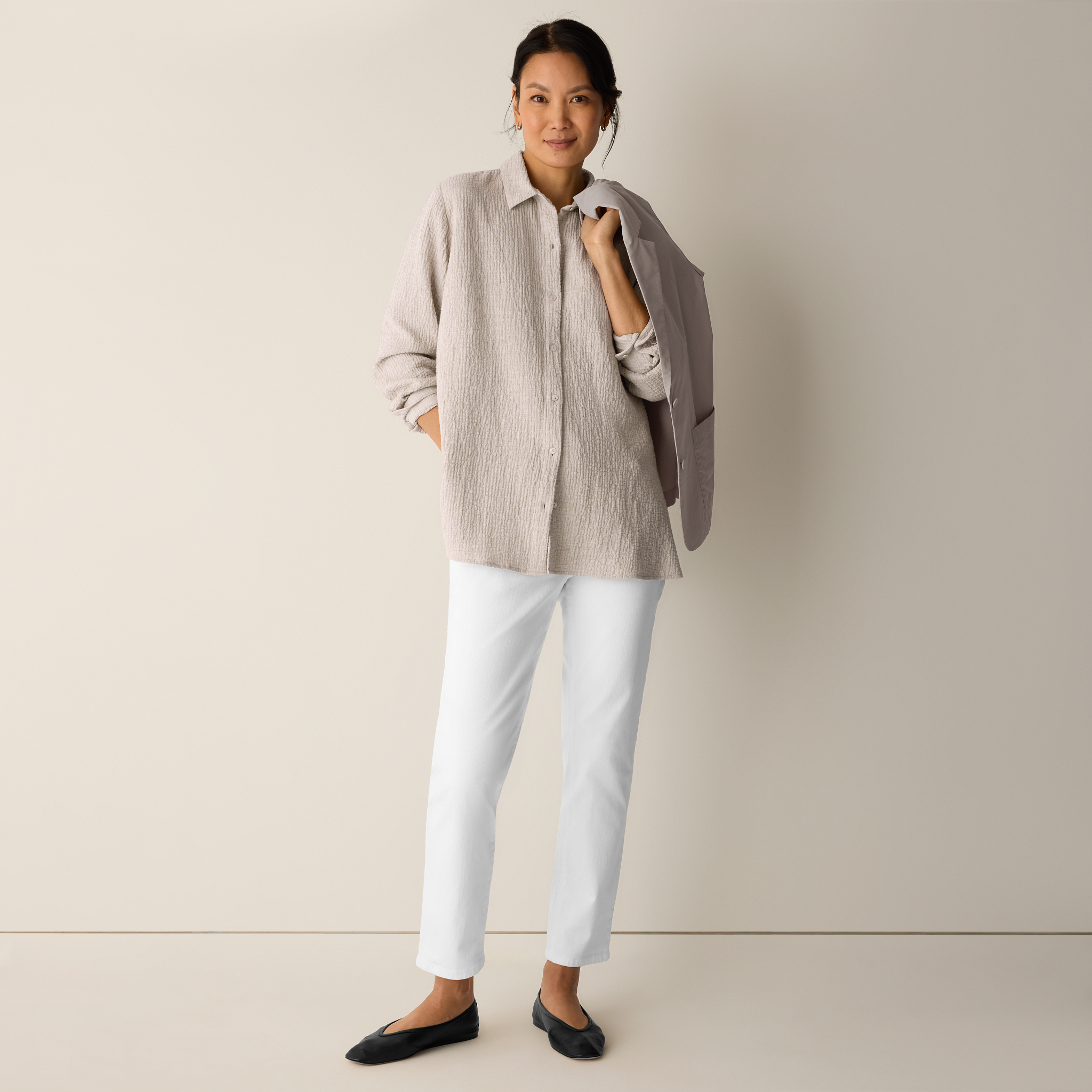 Organic Cotton Doubleweave Classic Collar Shirt